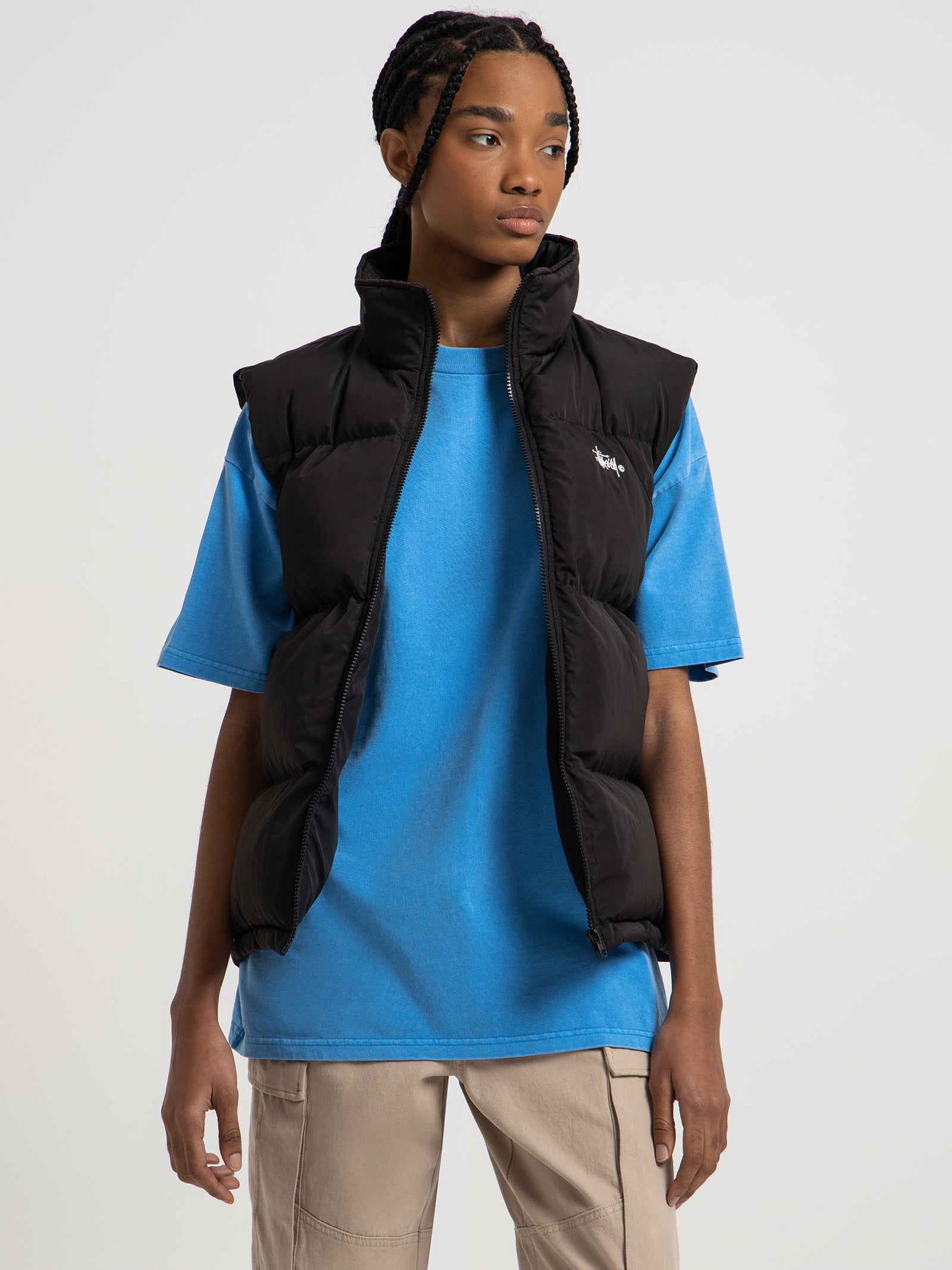 Graffiti Puffer Vest in Black