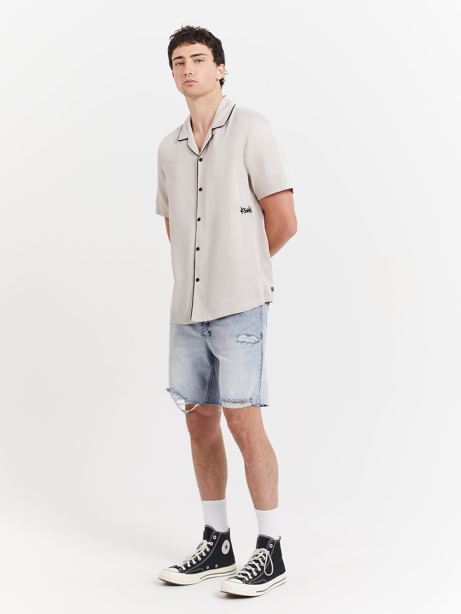 Downtown Short Sleeve Shirt in Grey