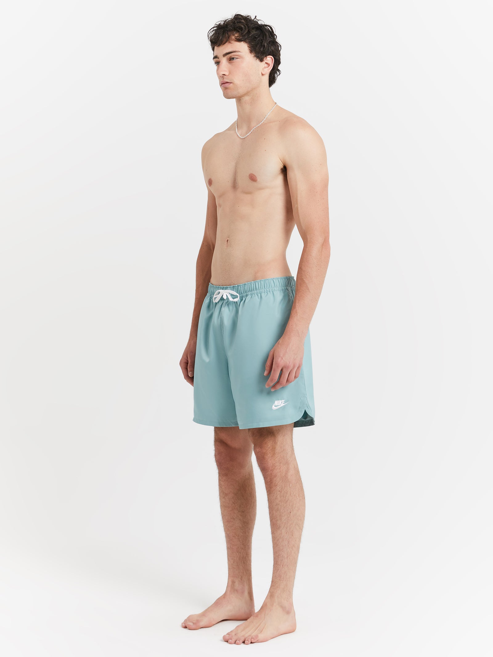 Club Woven Lined Flow Shorts in Mineral & White