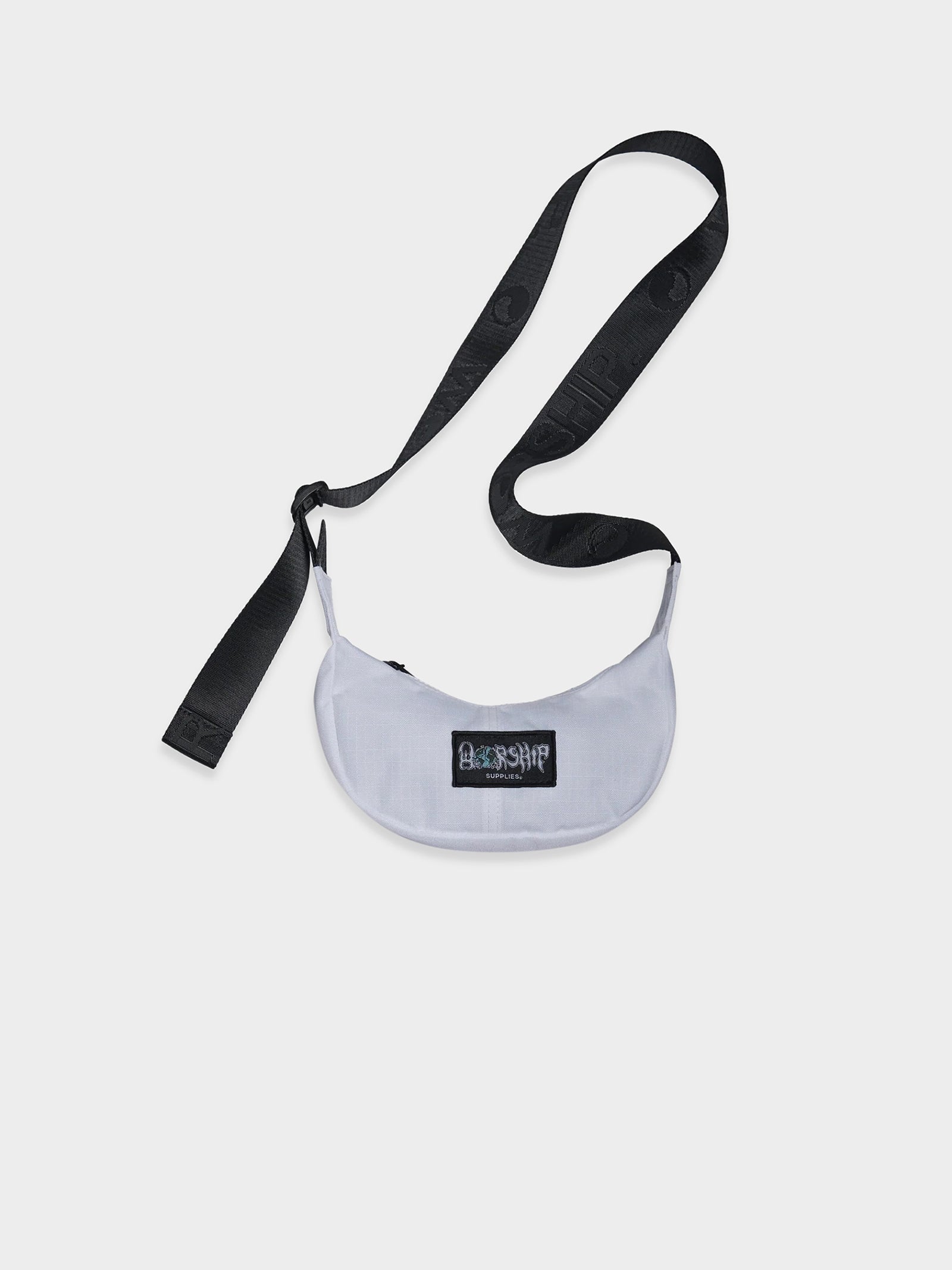 Split Decision Crescent Bag in White