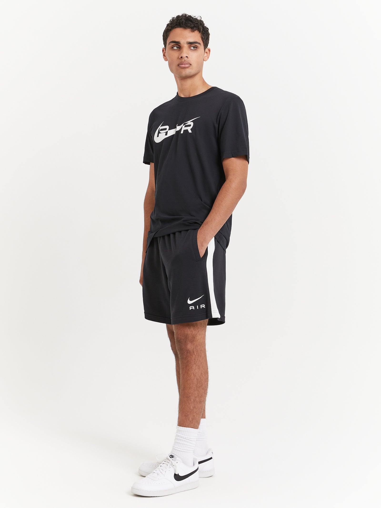 Nike Air French Terry Shorts in Black & Summit White