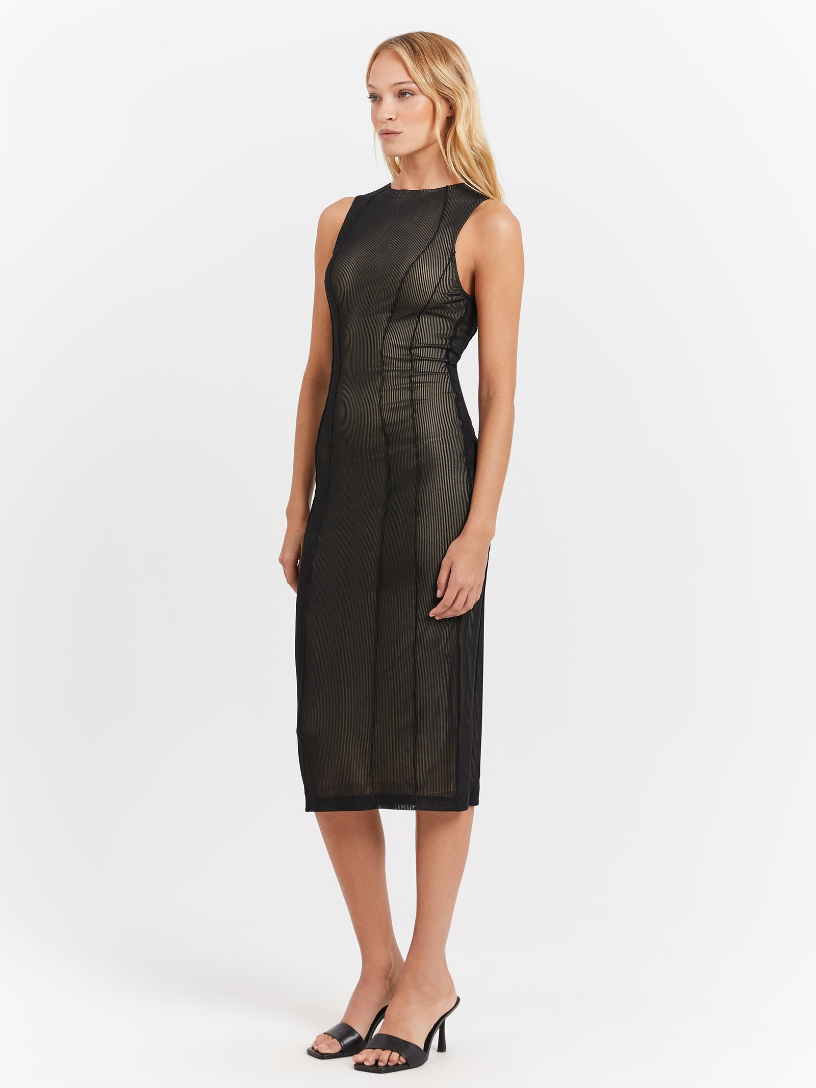 Cierra Mesh Dress in Black