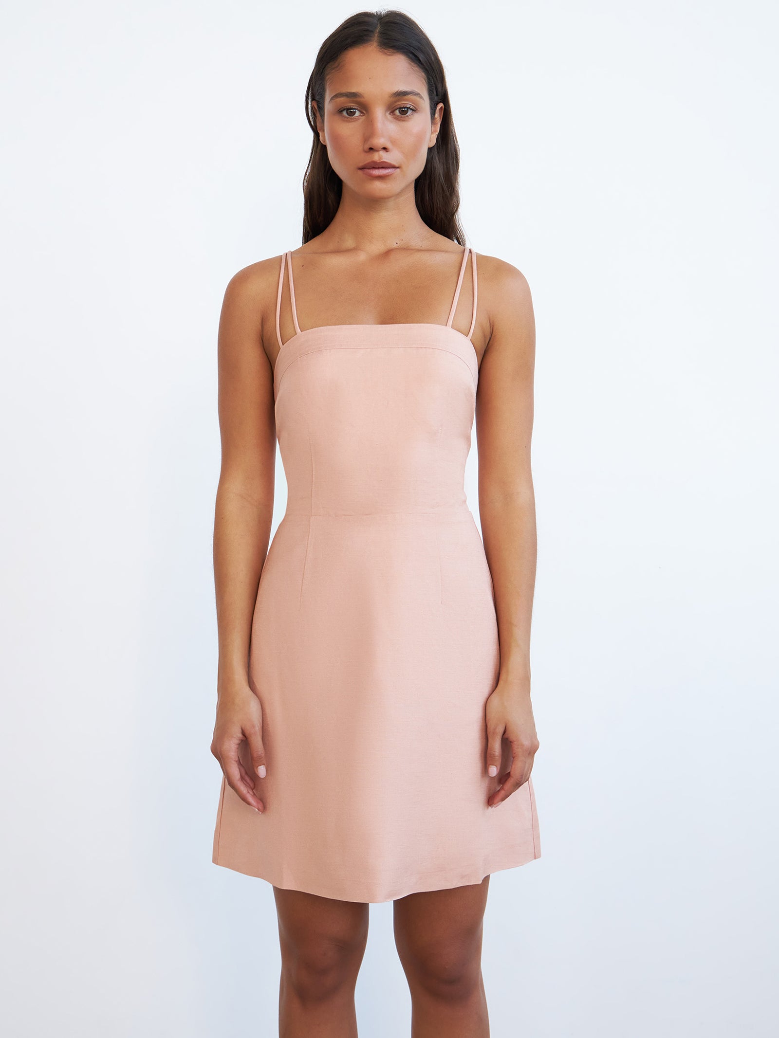 Charlotte Mini Dress In Peach