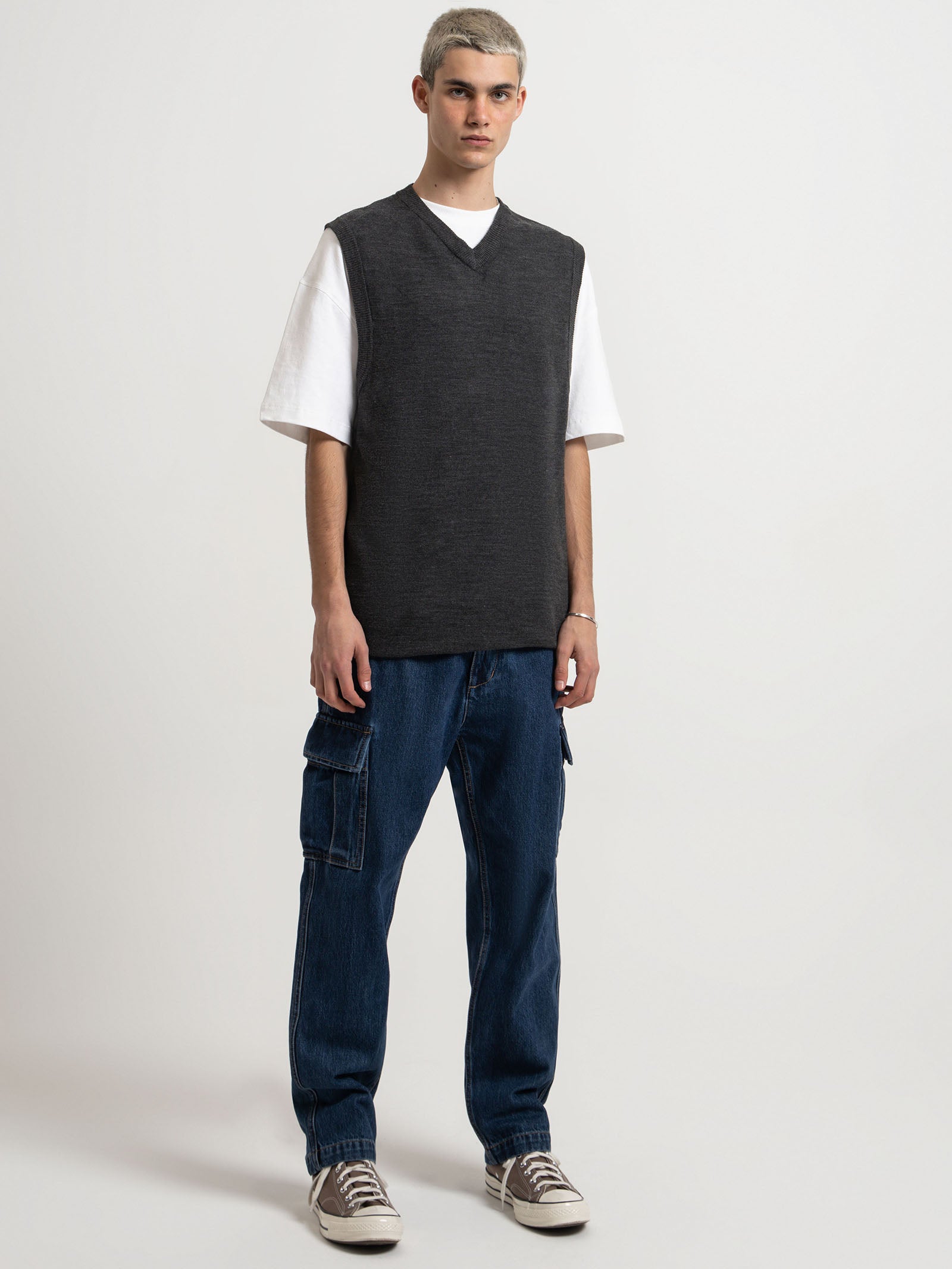 Endless Thrills Knit Vest in Black Marl