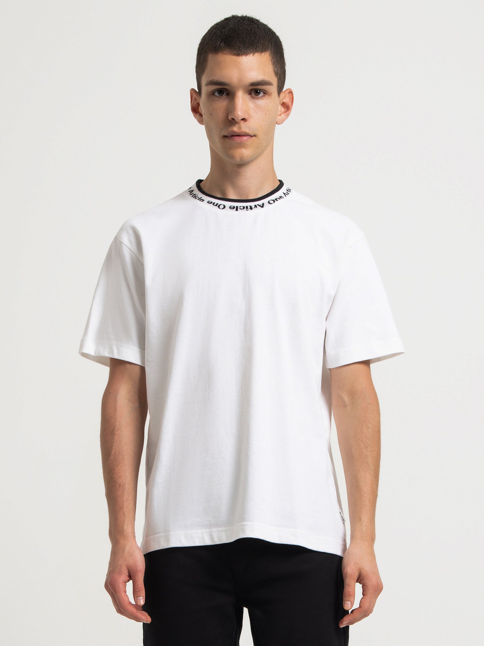 Rib Logo T-Shirt in White