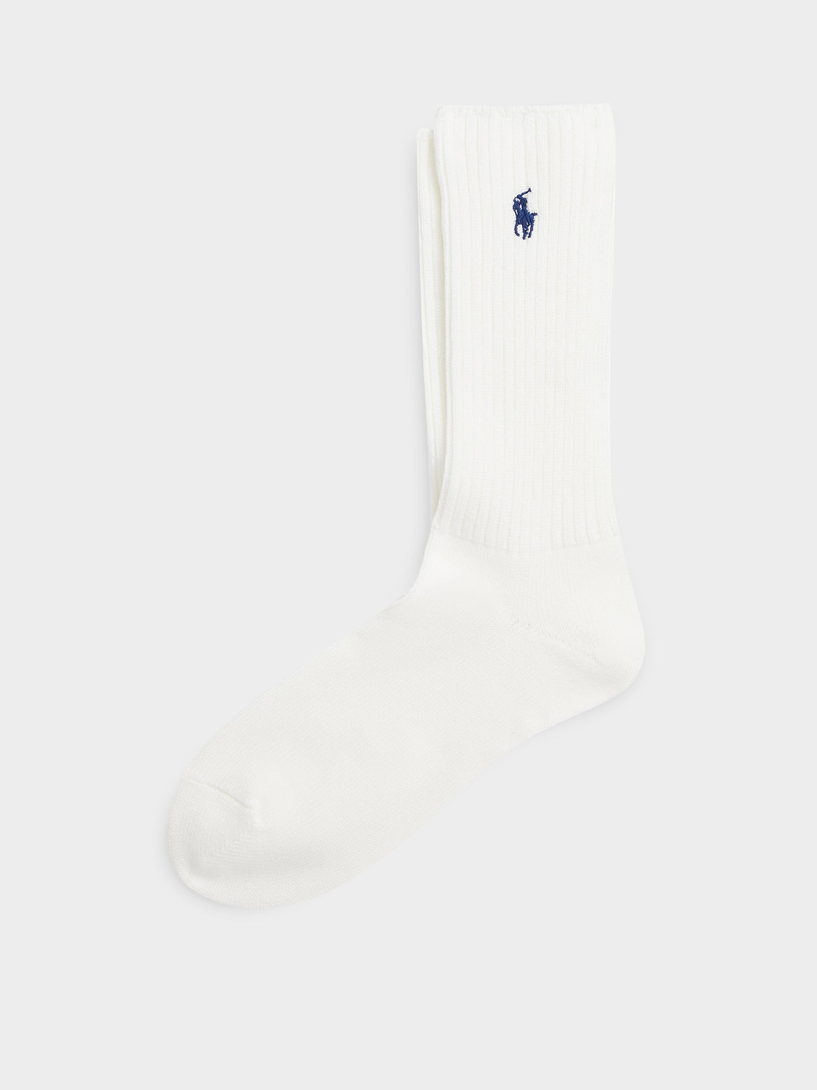 1 Pair of Ribbed Socks in White