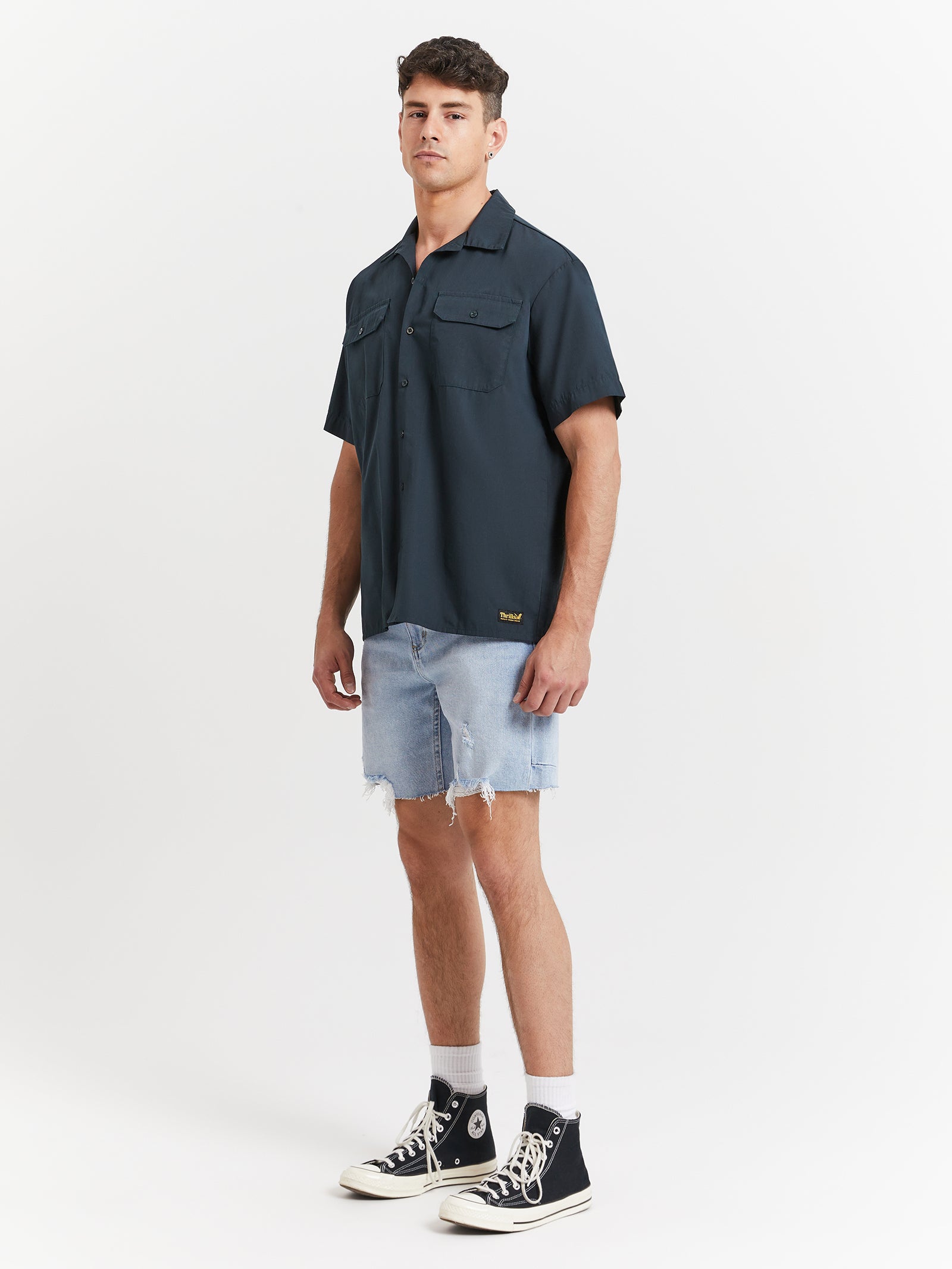 Thrills Union Short Sleeve Work Shirt in Spruce Green