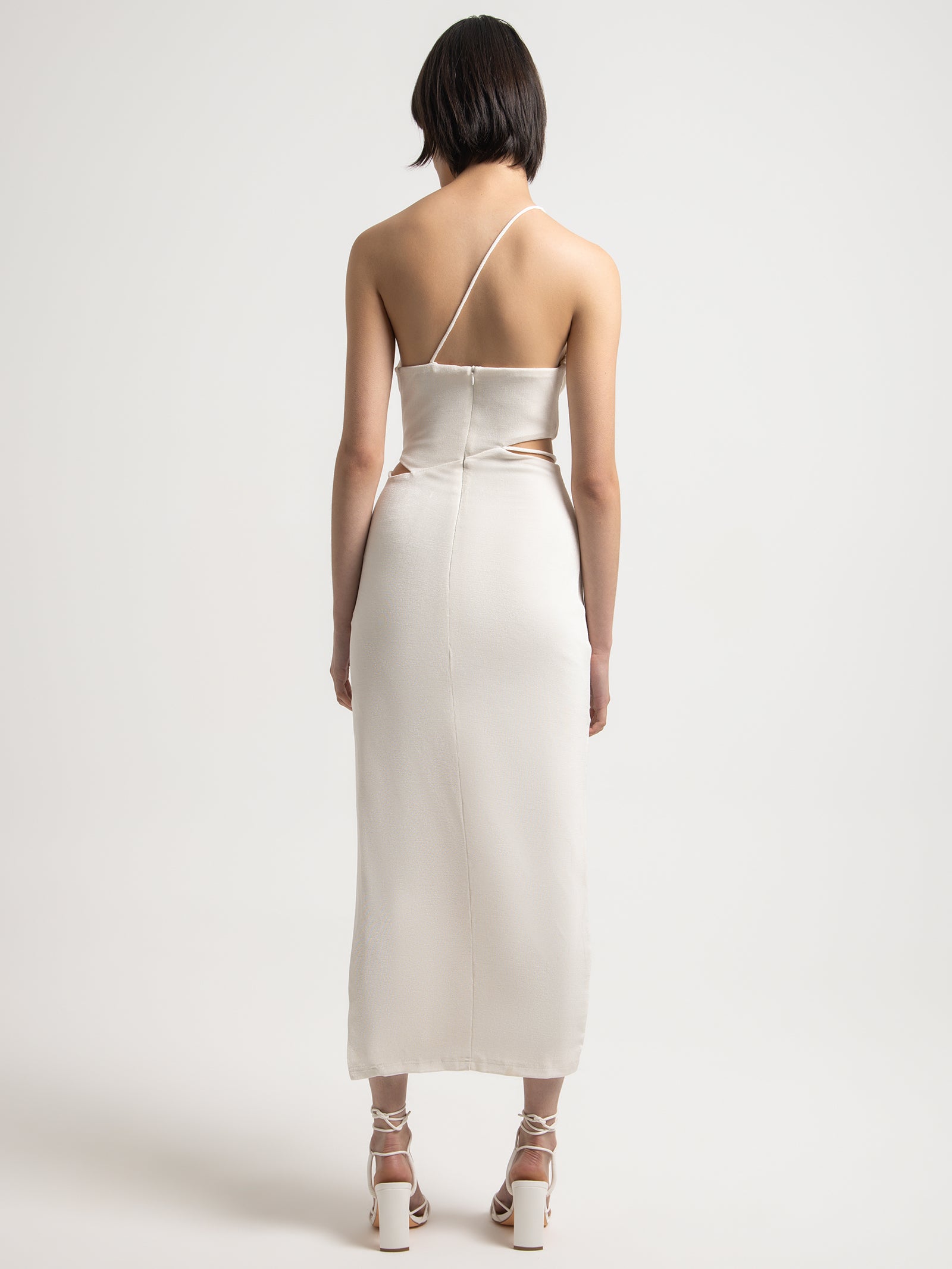 Sidney Slinky Jersey Midi Dress in Ivory