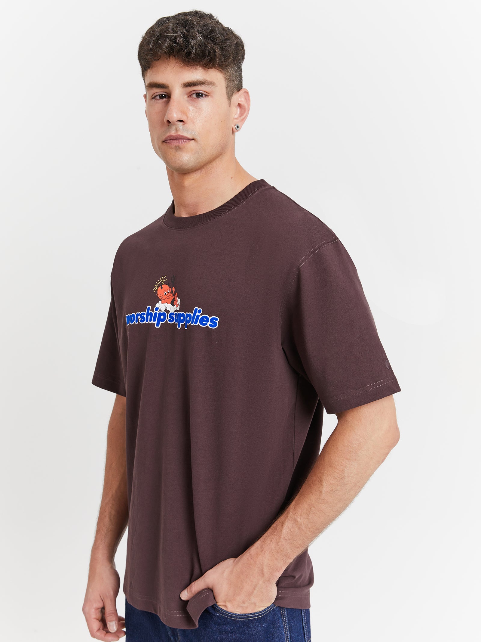 Above The Clouds T-Shirt in Fudge