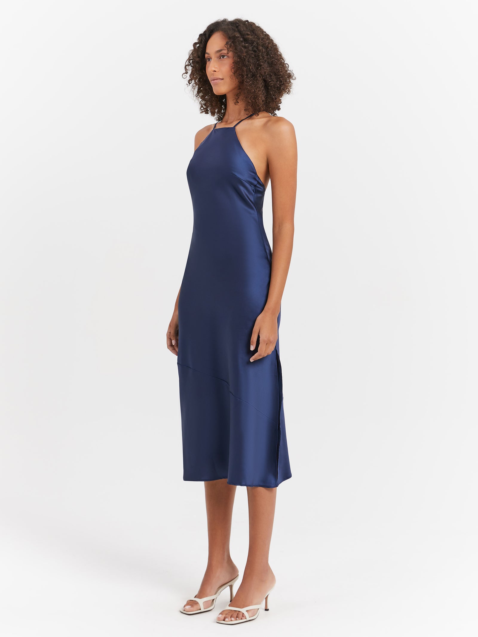 Makala Tie Back Midi Dress in Royale Blue