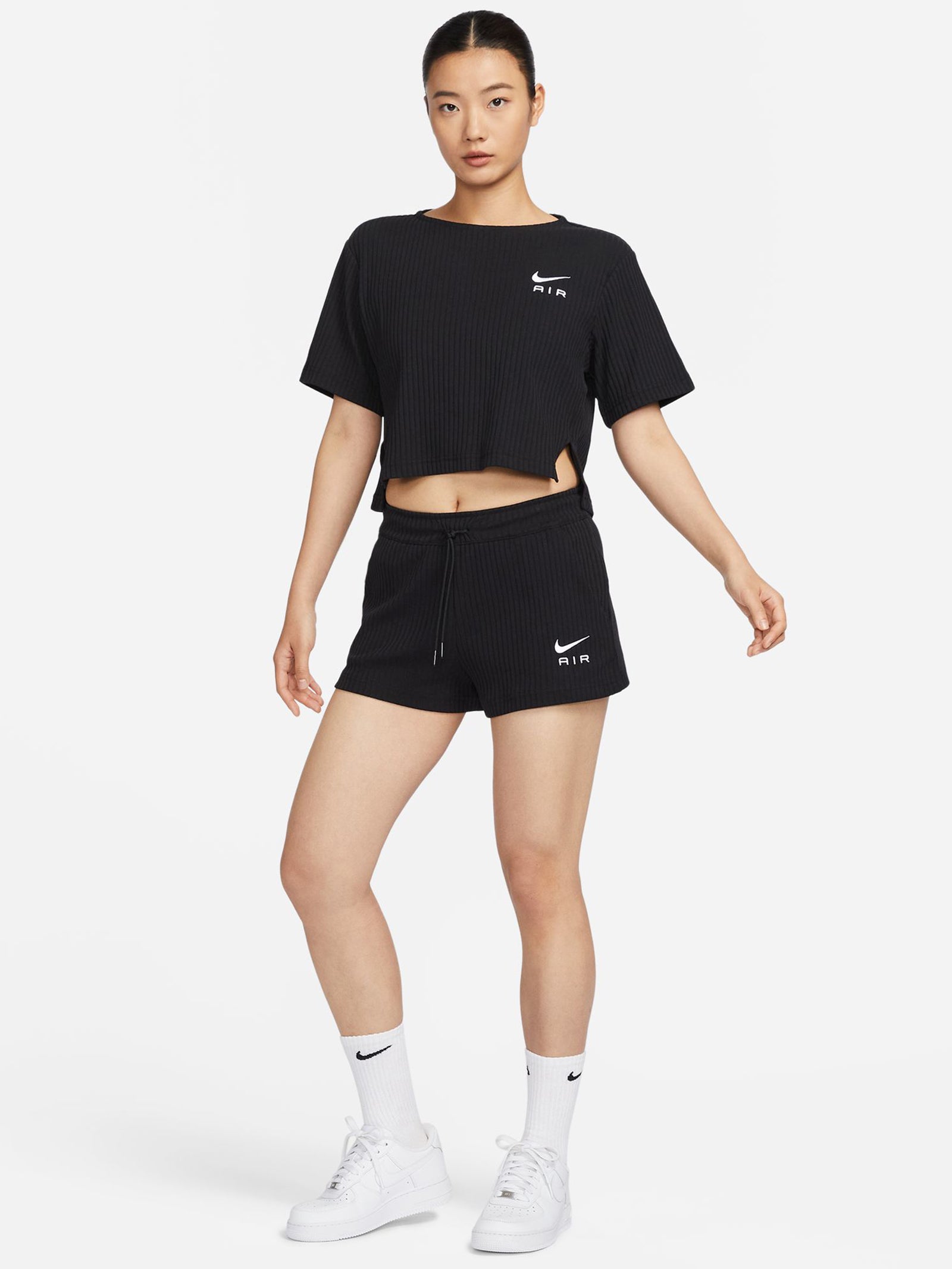 Sportswear Rib Jersey Top in Black & White