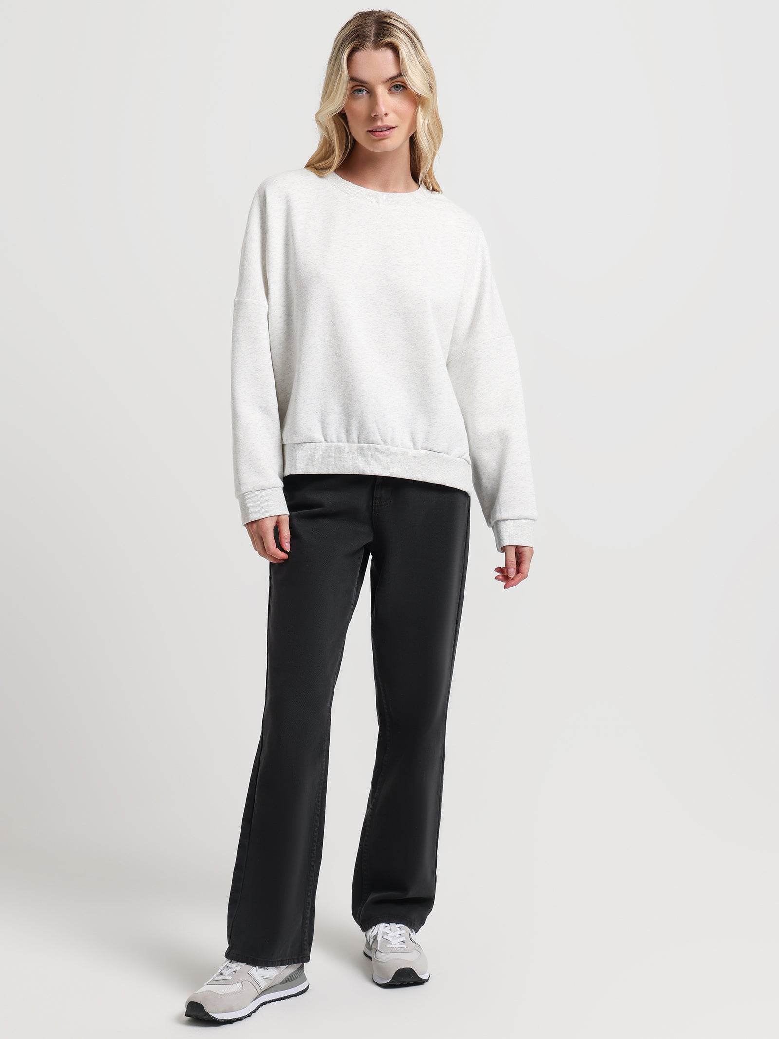 Carter Classic Oversized Sweat in Snow Marle