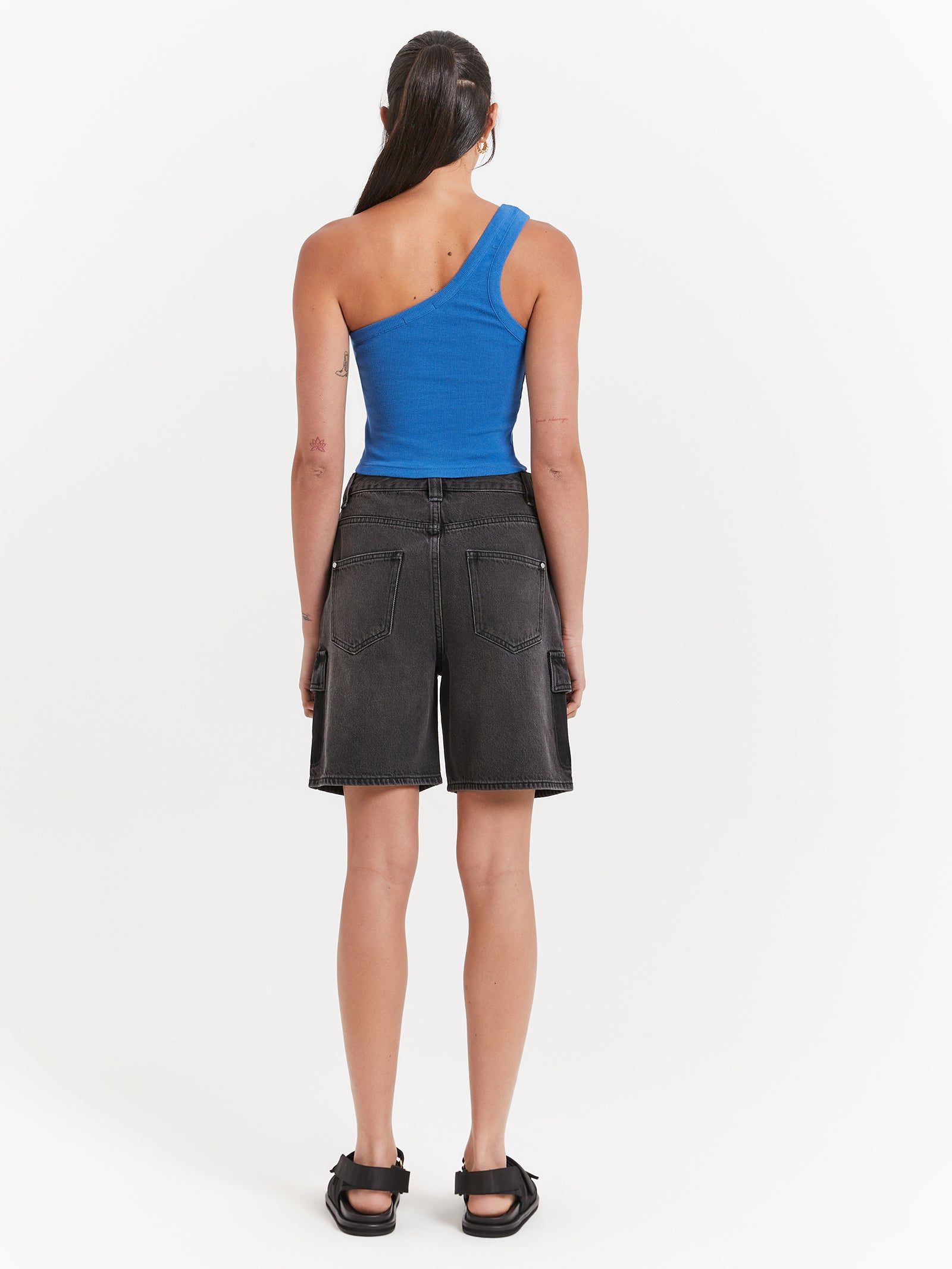 Jordan Asymmetrical Top in Denim Blue