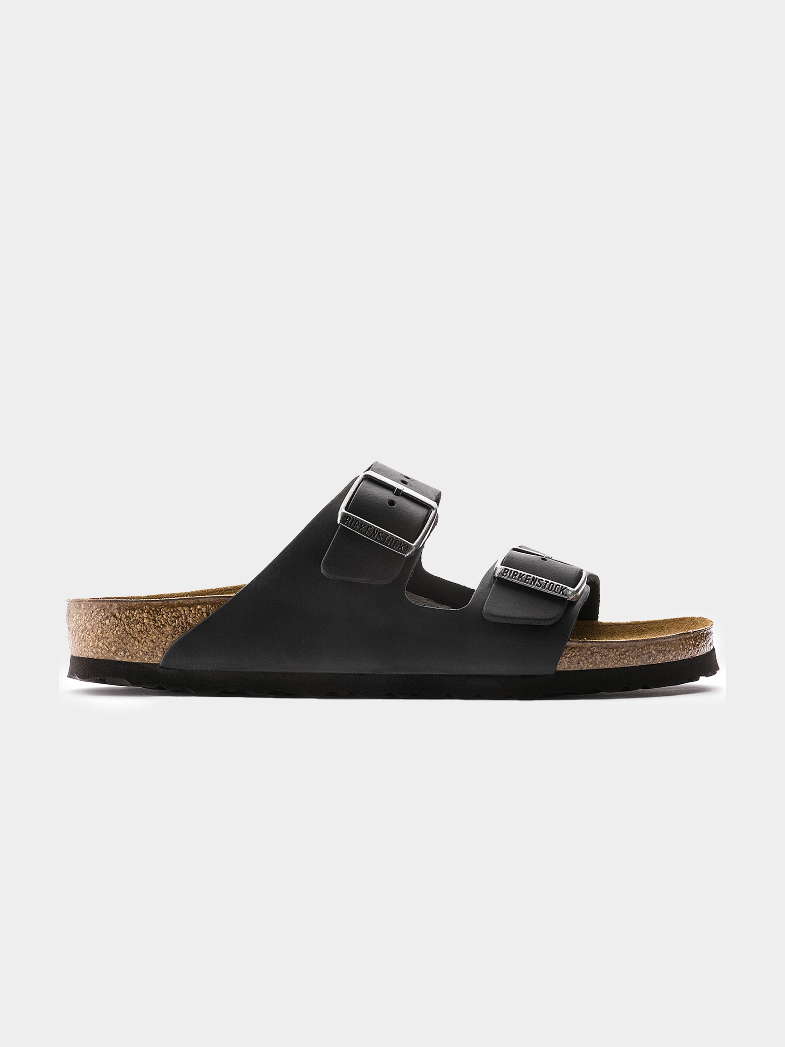 Unisex Arizona Oiled Leather Sandals in Black