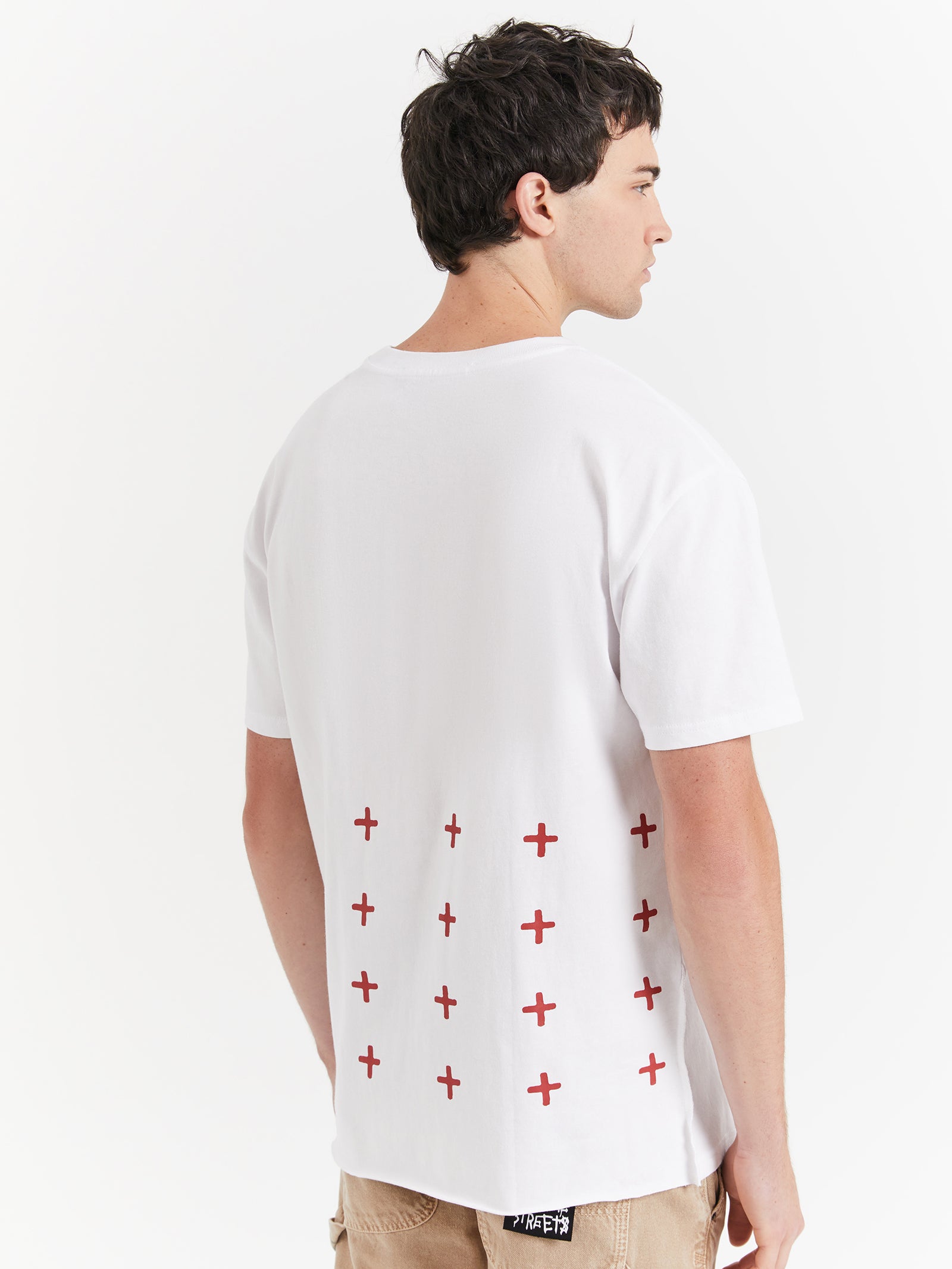 4X4 Biggie Short Sleeve T-Shirt in White & Red