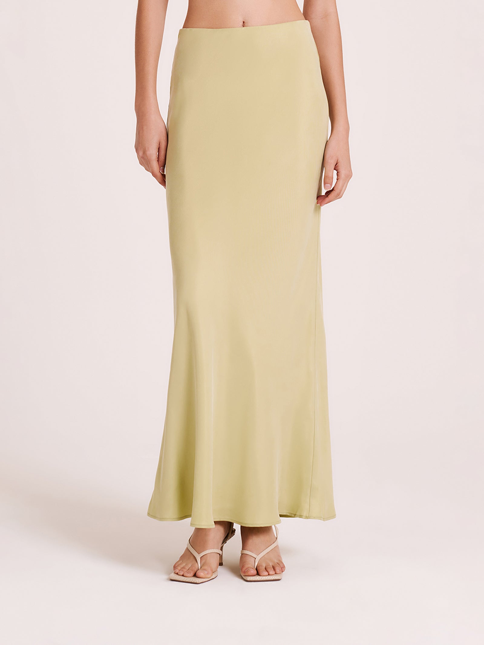 Ines Cupro Skirt in Lime