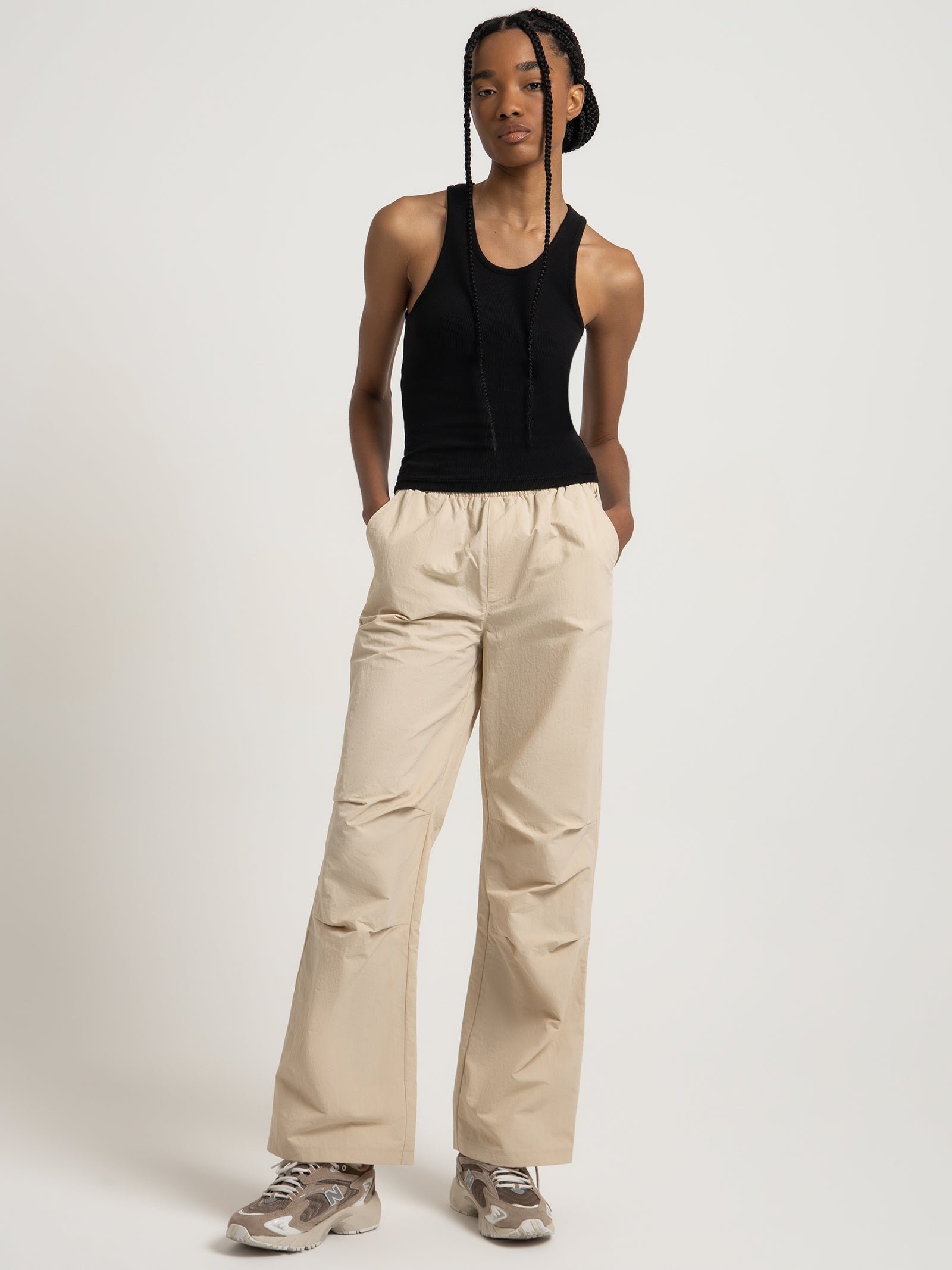 Chicago Parachute Pants in Bone