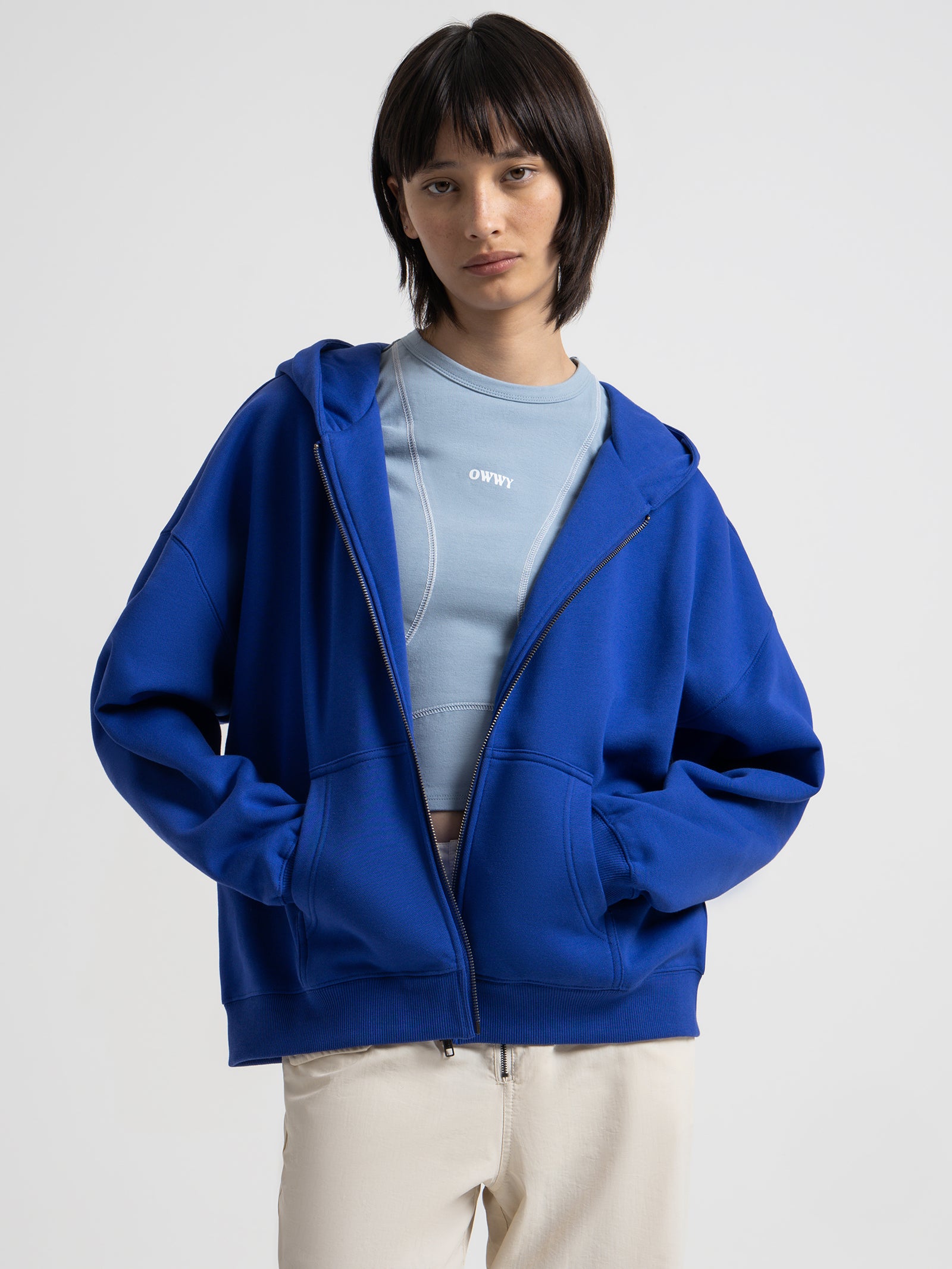 OWWY Origins Zipper Hoodie in Sapphire