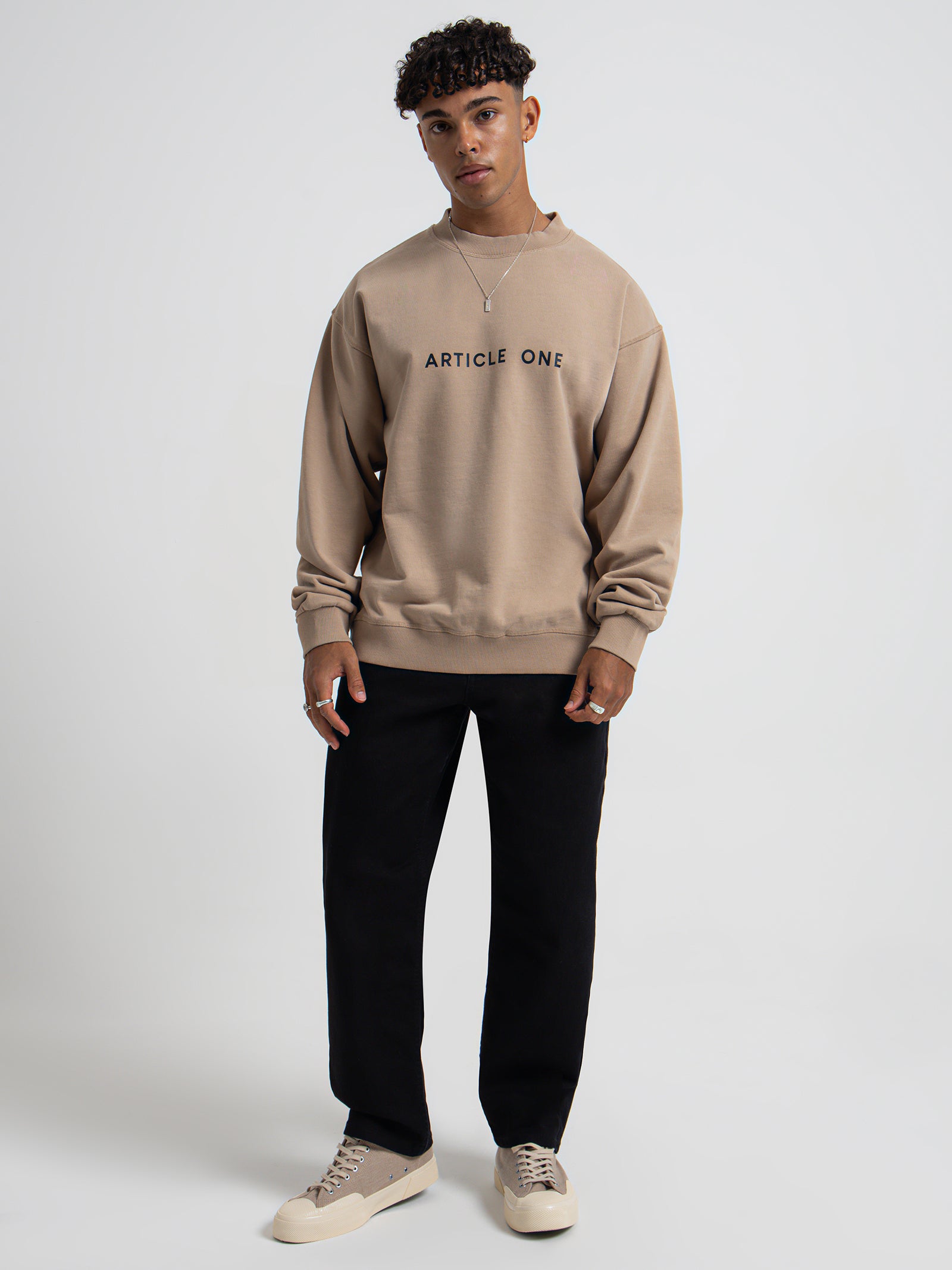 Classic Logo Sweater in Washed Stone