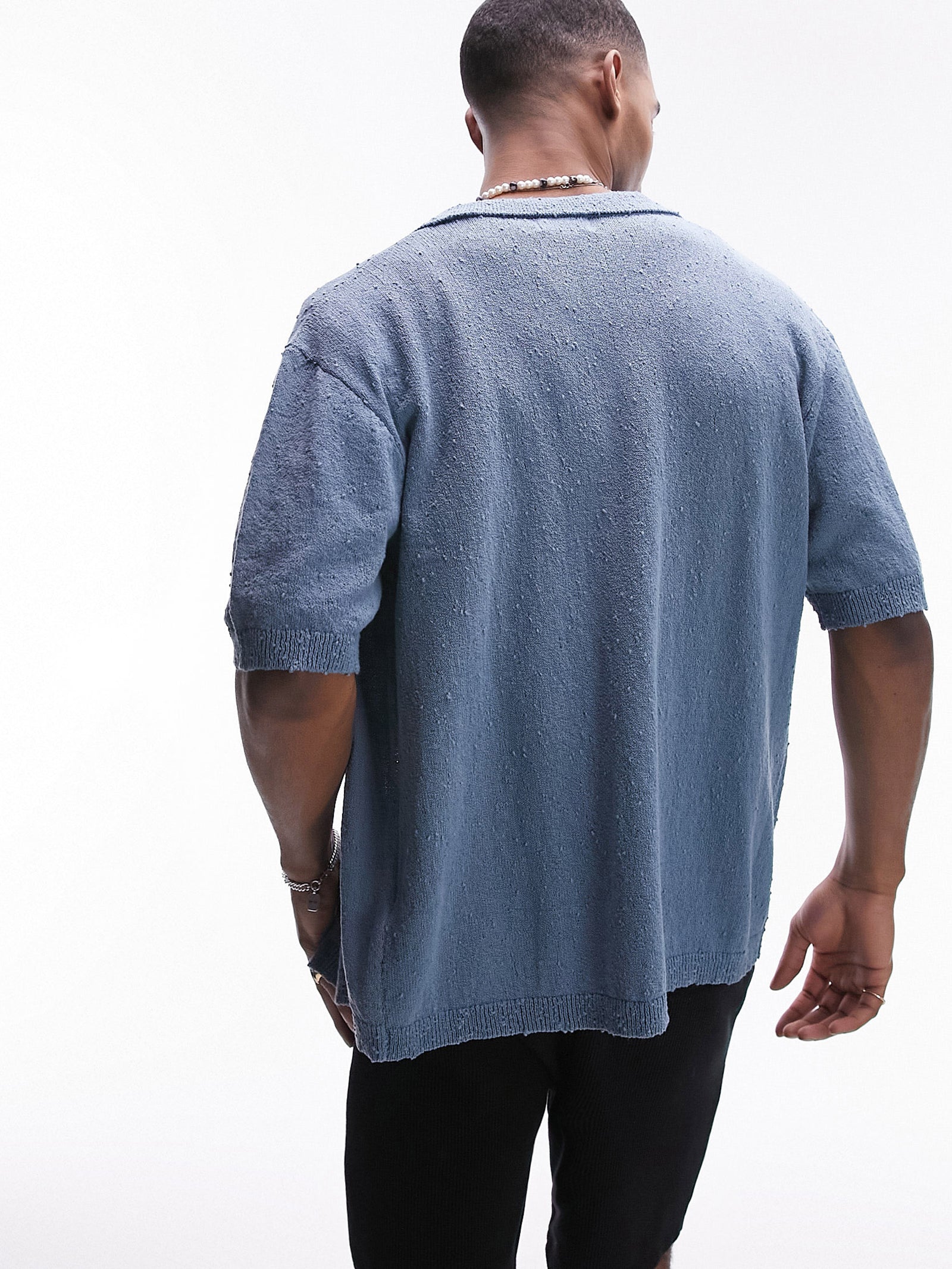 Relaxed Knitted Button-Through Shirt