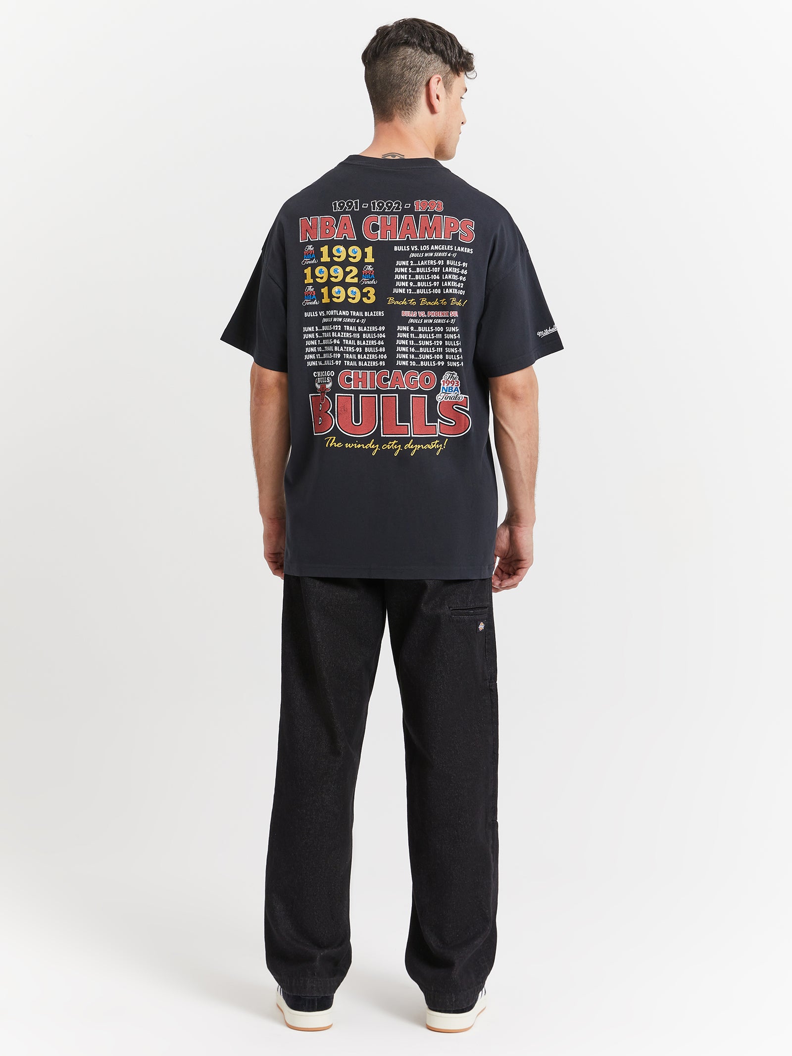 Finals Champions Chicago Bulls T-Shirt Faded Black