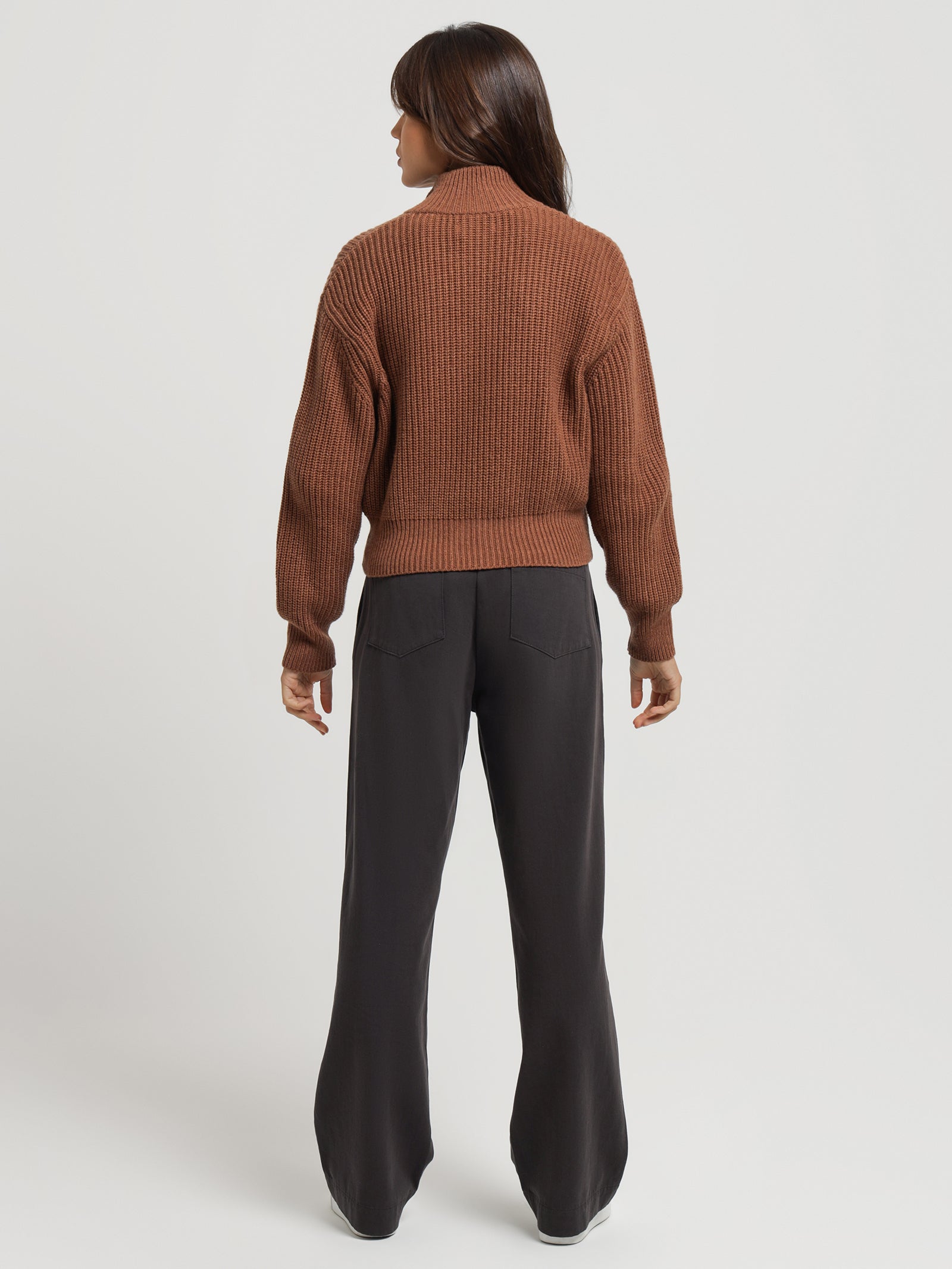 Delmar Zip Front Knit in Terracotta