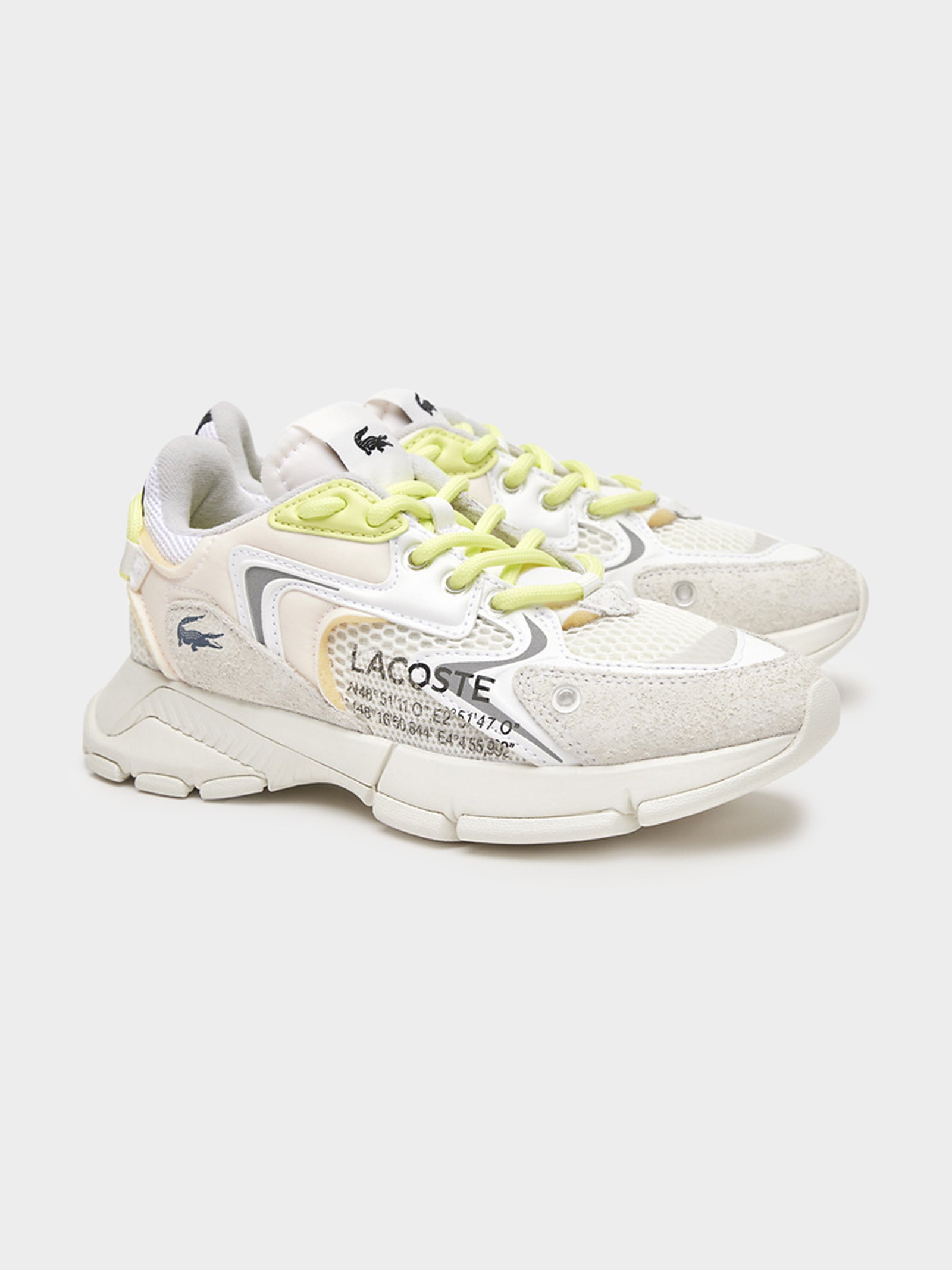 Womens L003 Neo Sneakers in White & Yellow