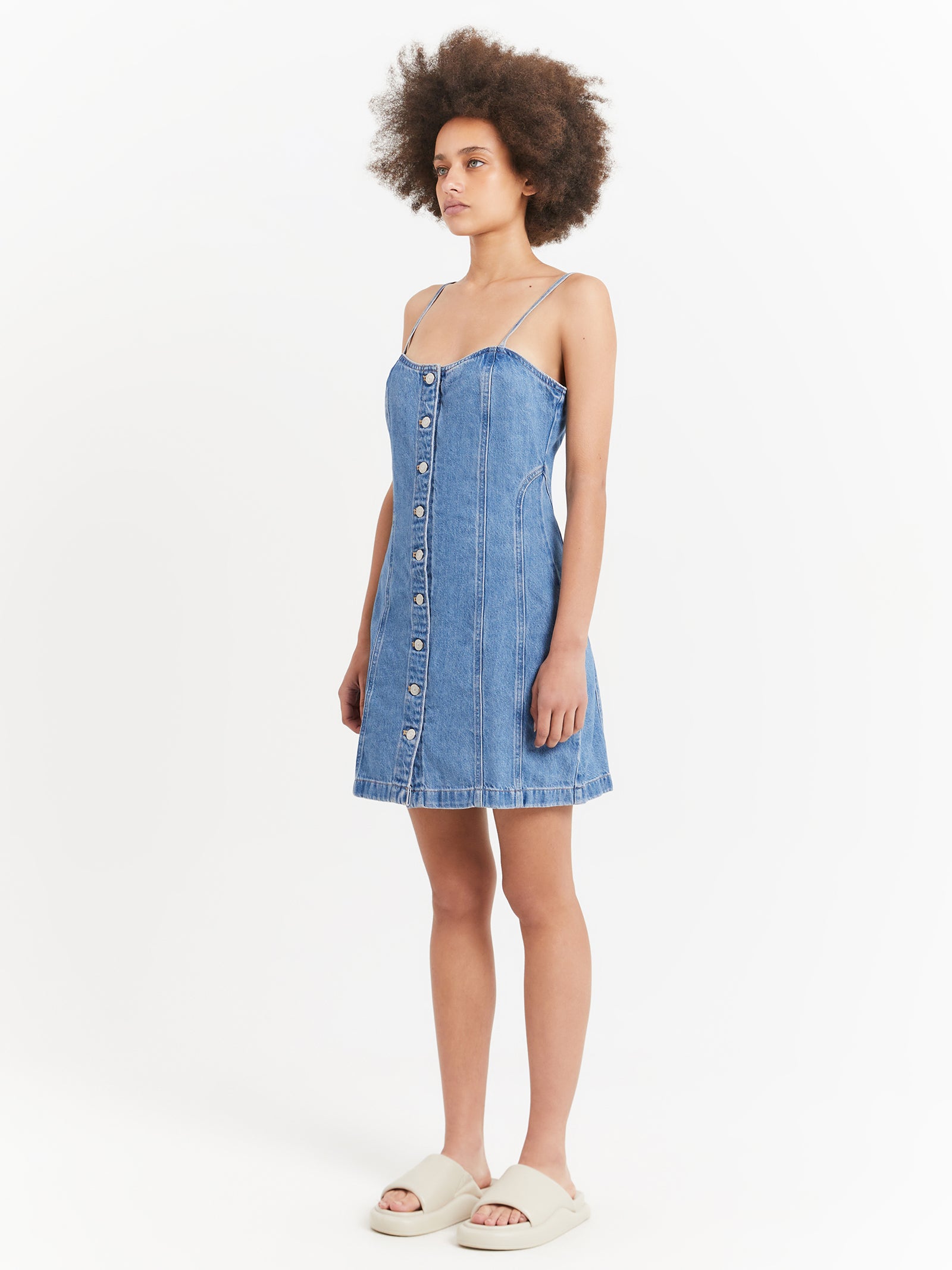 Malene Bustier Dress in Soft As Butter Blue