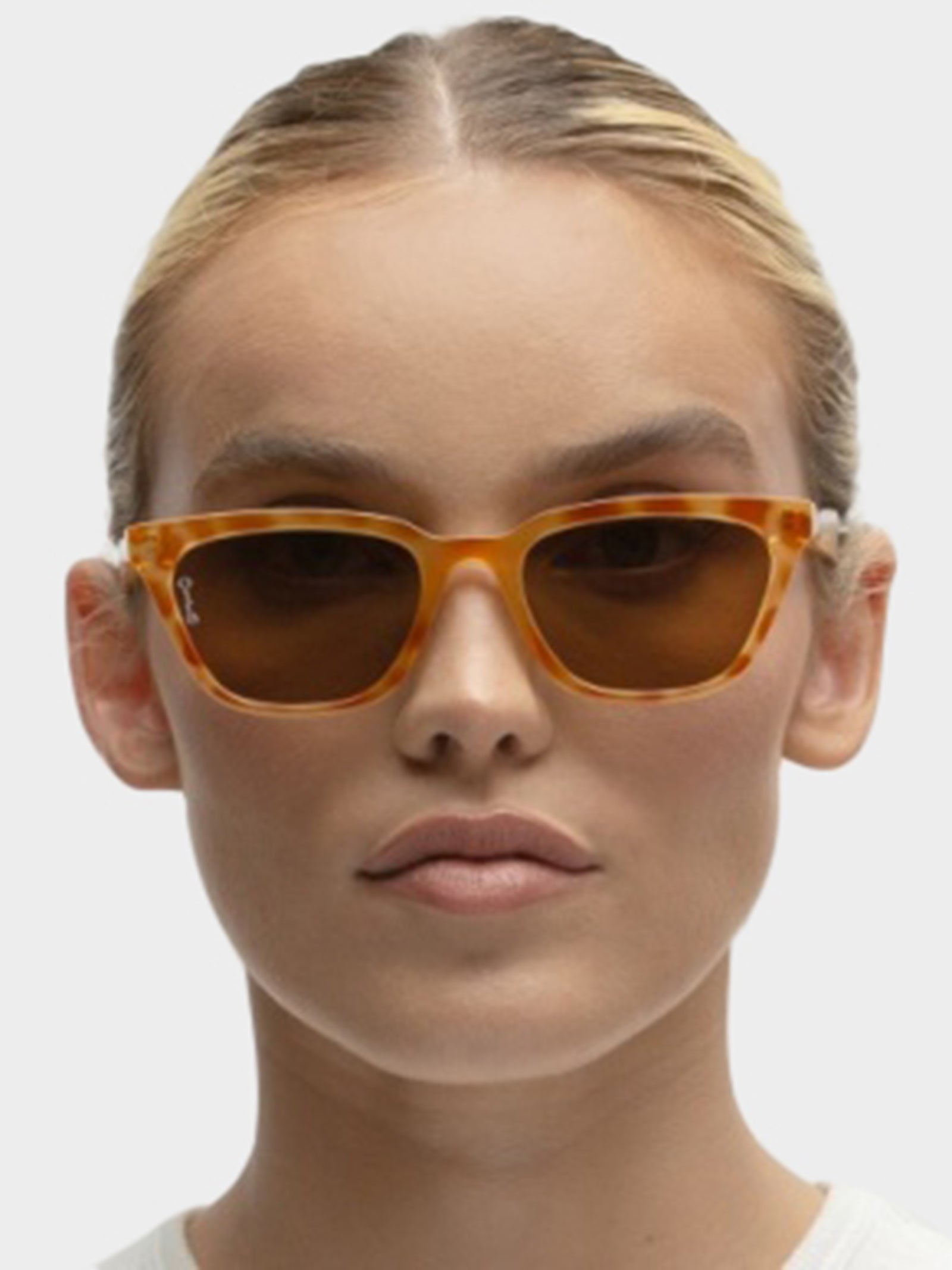 Seva Sunglasses in Orange Tort & Brown