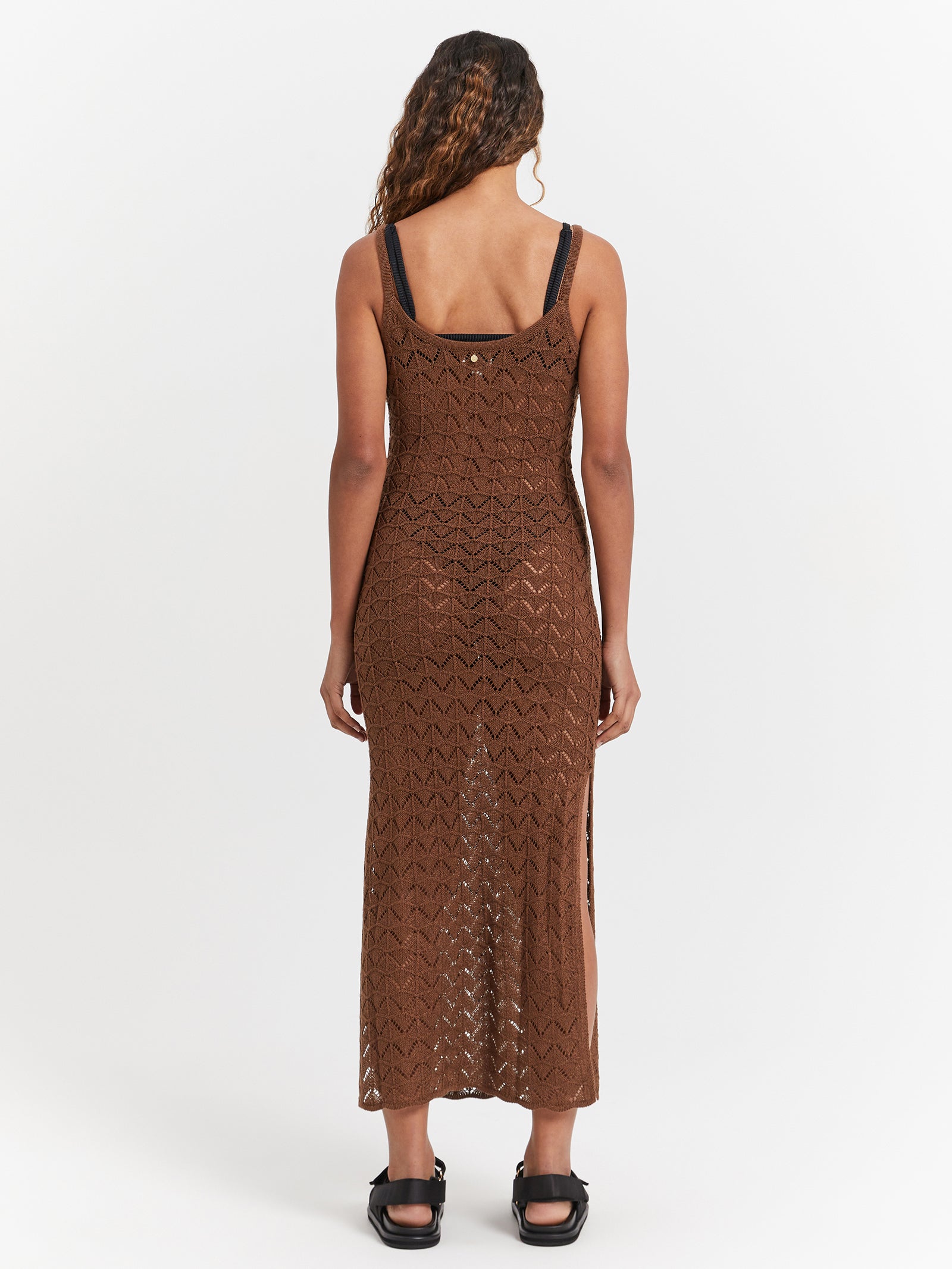 Marketta Midi Dress in Chocolate