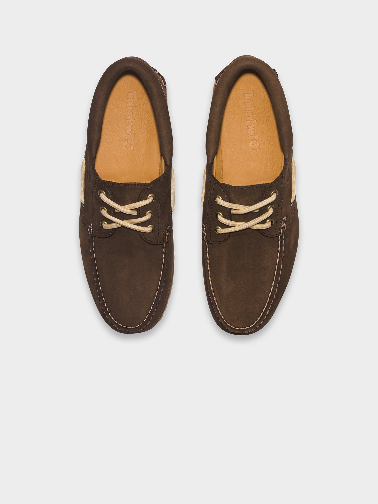 Mens 3 Eye Classic Lug Handsewn Boat Shoes in Dark Brown