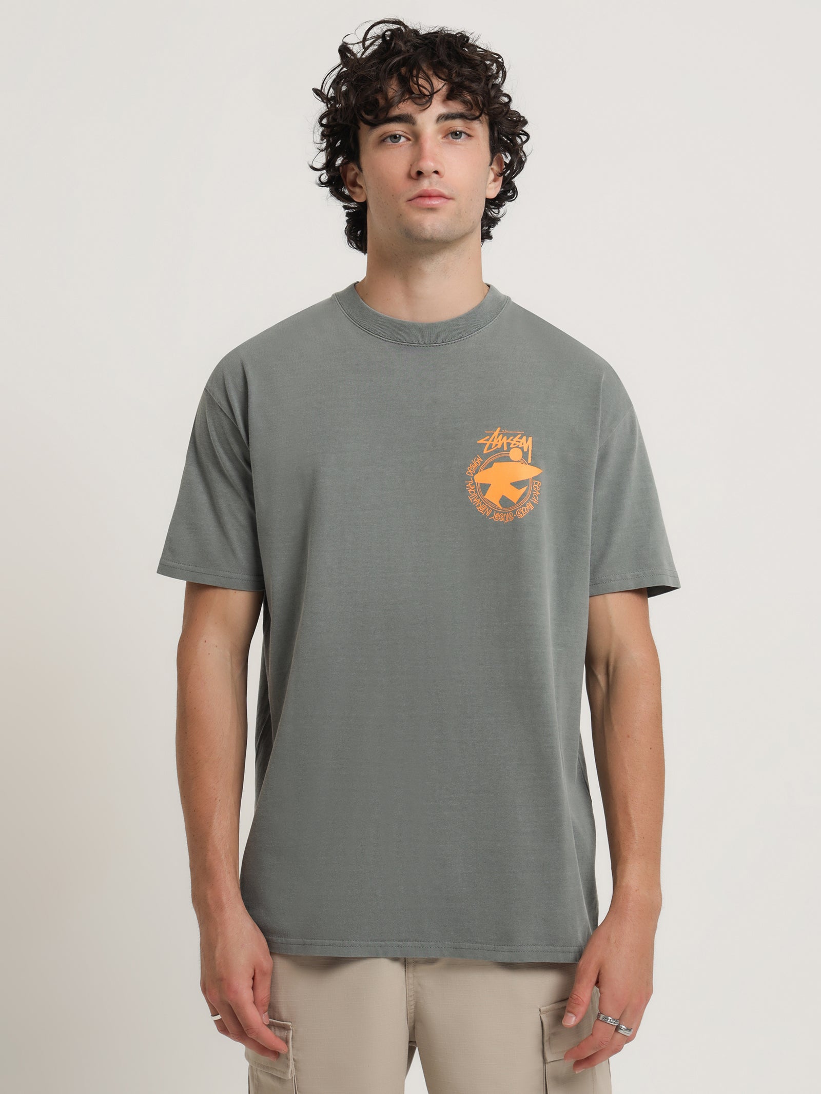 Beach Designs 50-50 T-Shirt in Pigment Dusty Grey