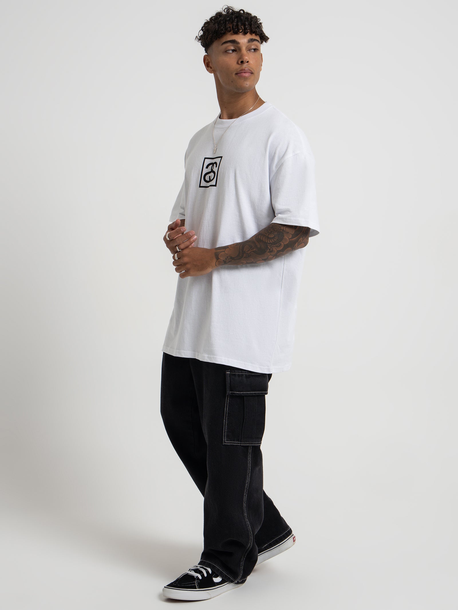 Squared Short Sleeve T-Shirt in White