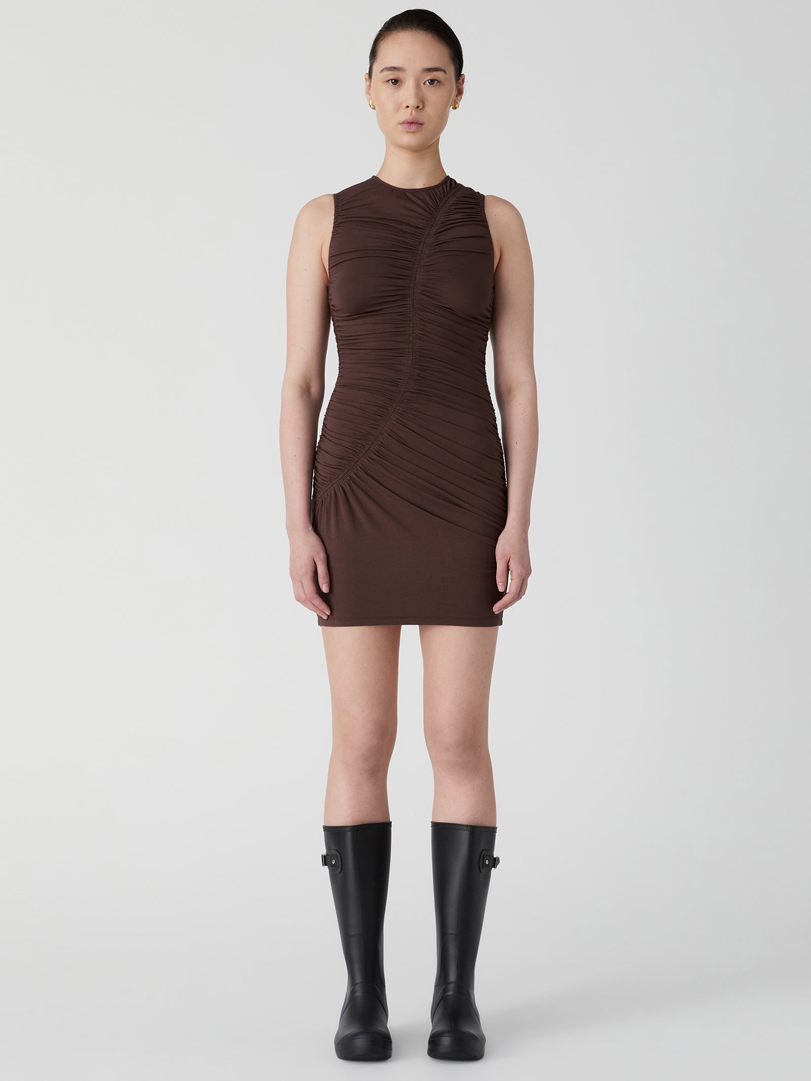 Emeroy Mini Dress in Chocolate