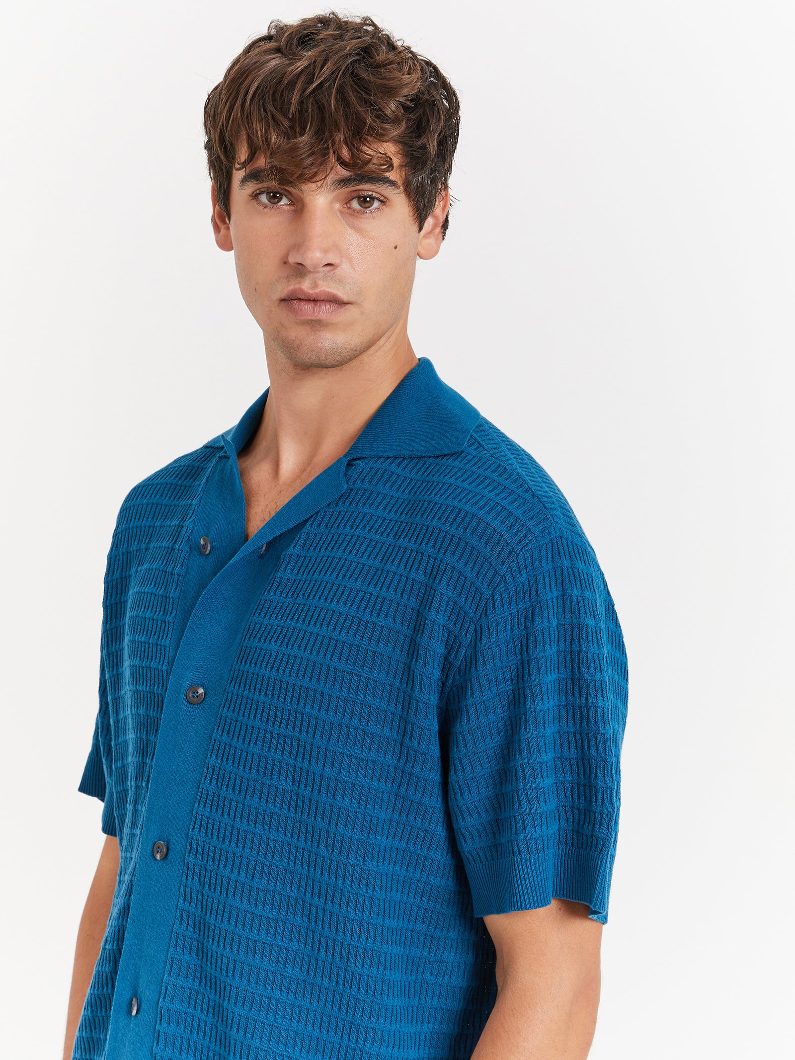 Zanito Knit Shirt in Aegean Blue