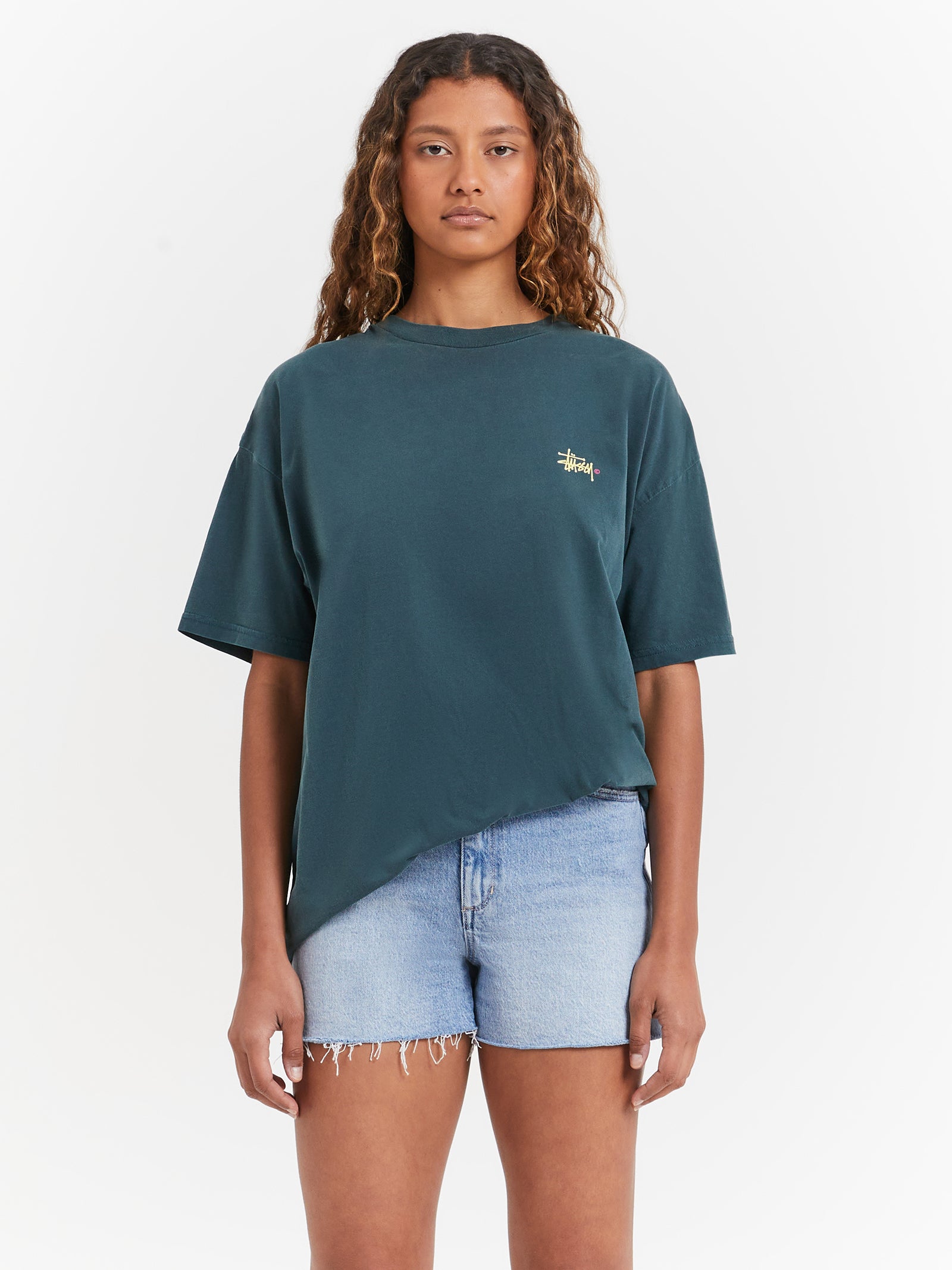 Graffiti Pigment Relaxed T-Shirt in Pigment Moss Yellow