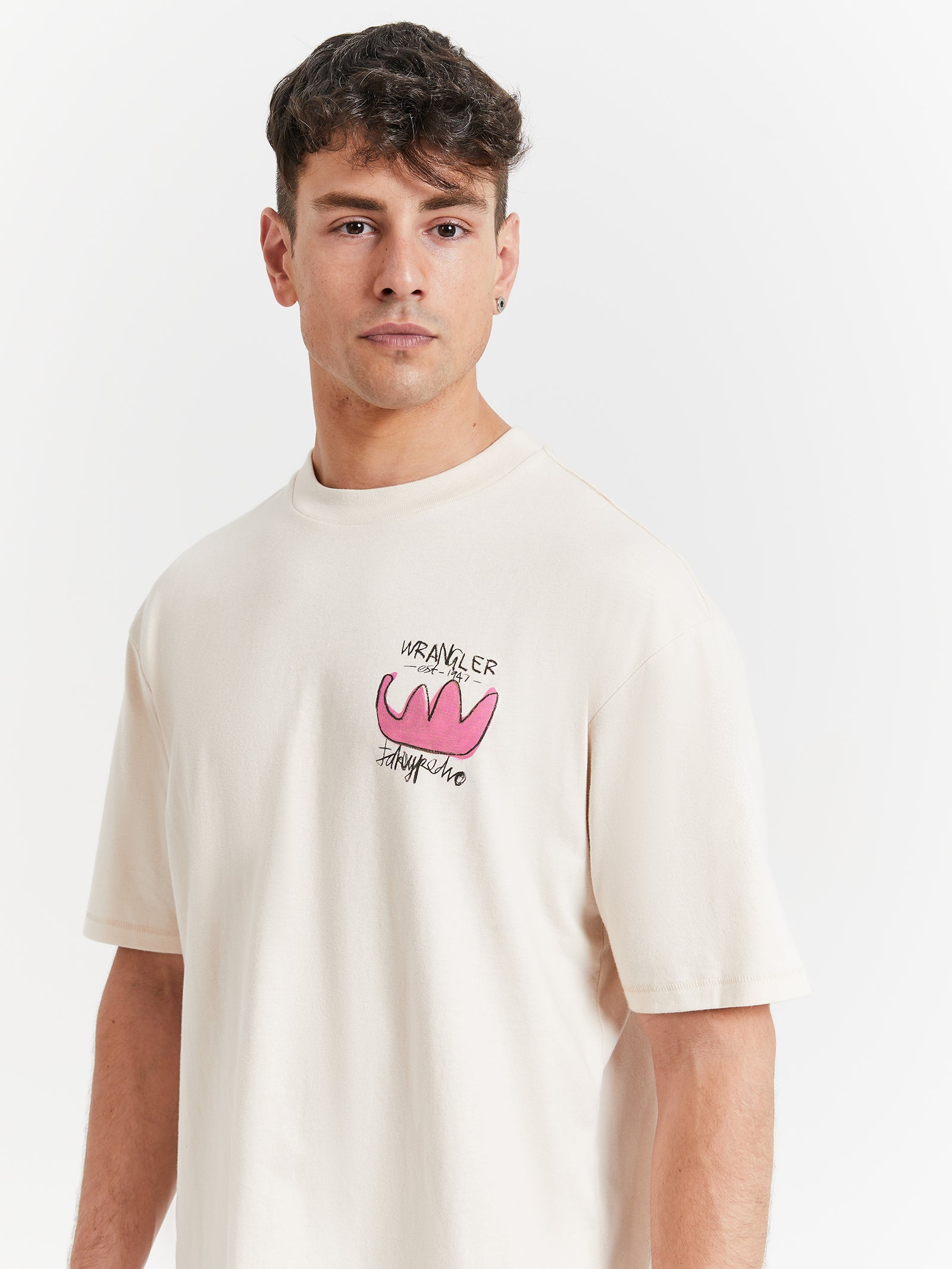 Jakey Pedro Hats Off Slacker T-Shirt in Ecru