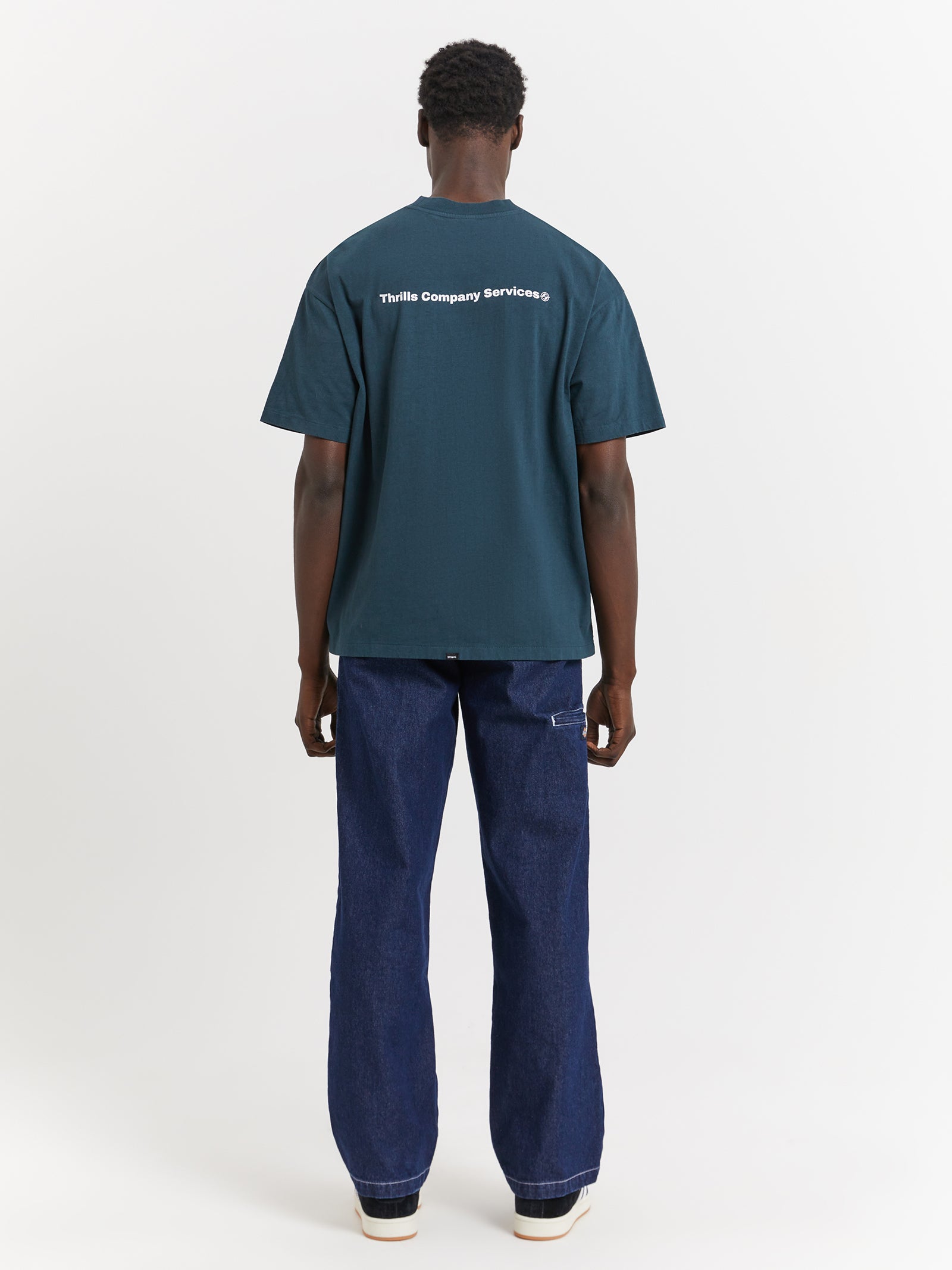 Services Box Fit Oversize T-Shirt in Jasper Green