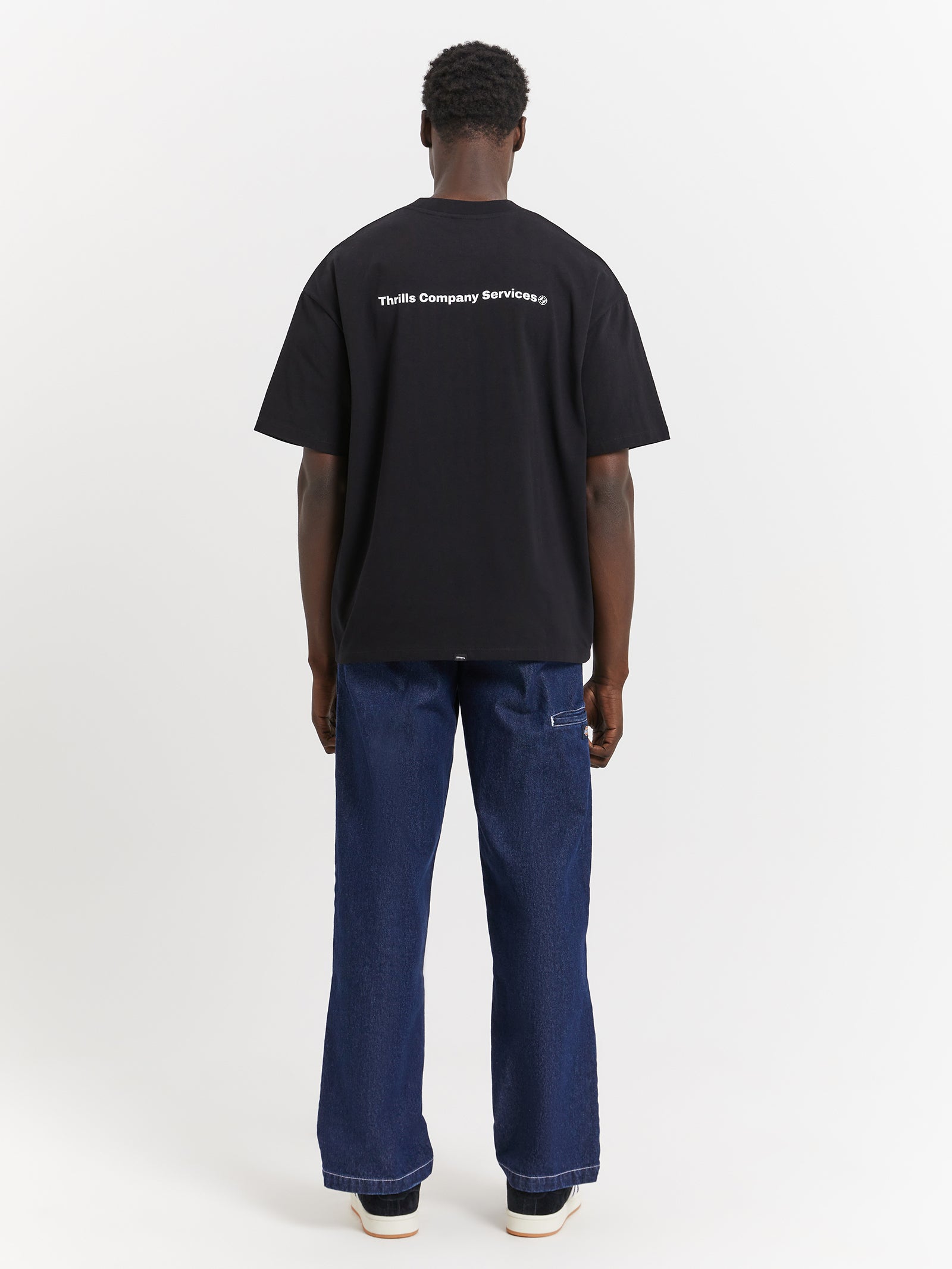 Services Box Fit Oversize T-Shirt in Black