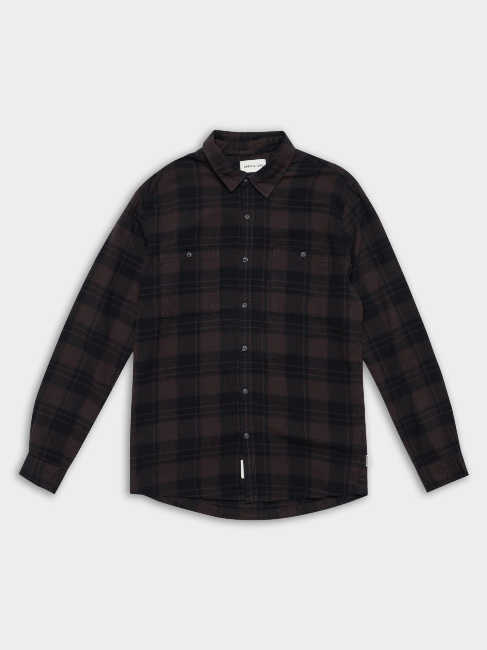 Anderson Plaid Long Sleeve Shirt in Coal