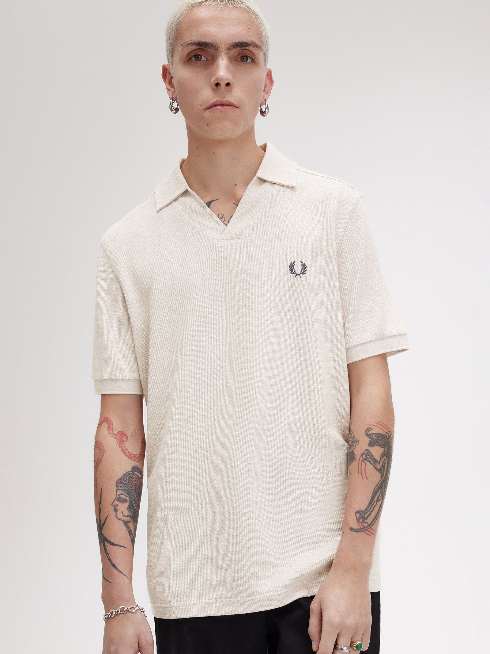 Open Collar Polo Shirt