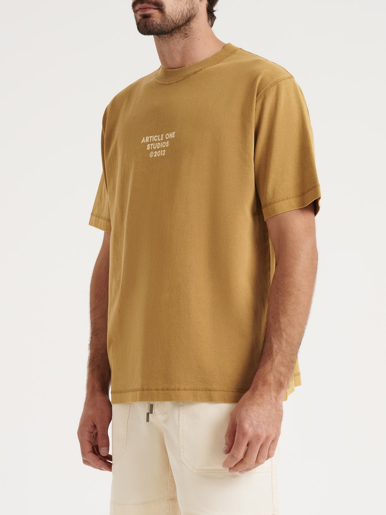 Studio Logo T-Shirt in Flax