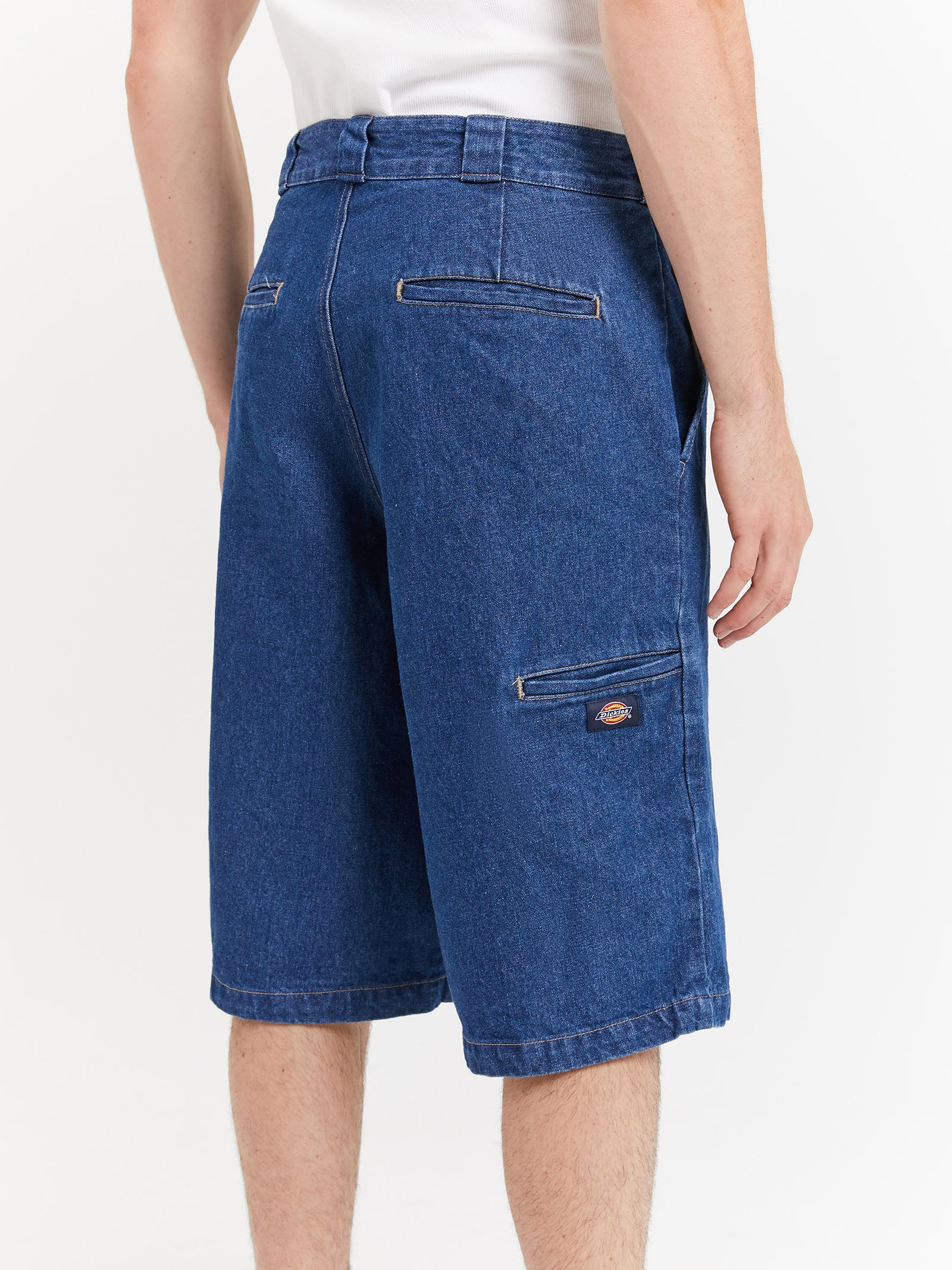 13 Denim Multi Pocket Shorts in Stone Washed Indigo