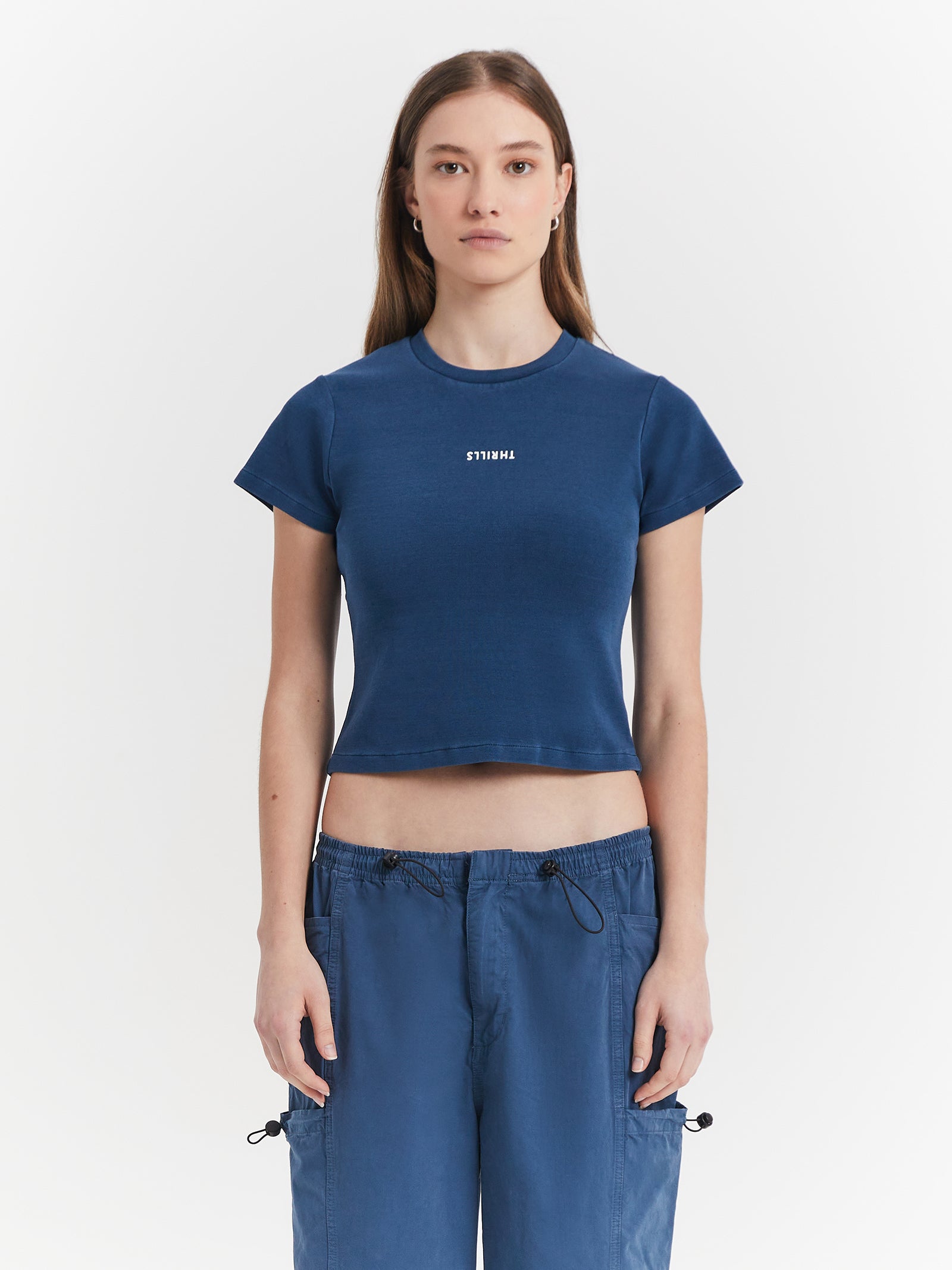 Minimal Thrills Cropped Mini T-Shirt in New Teal