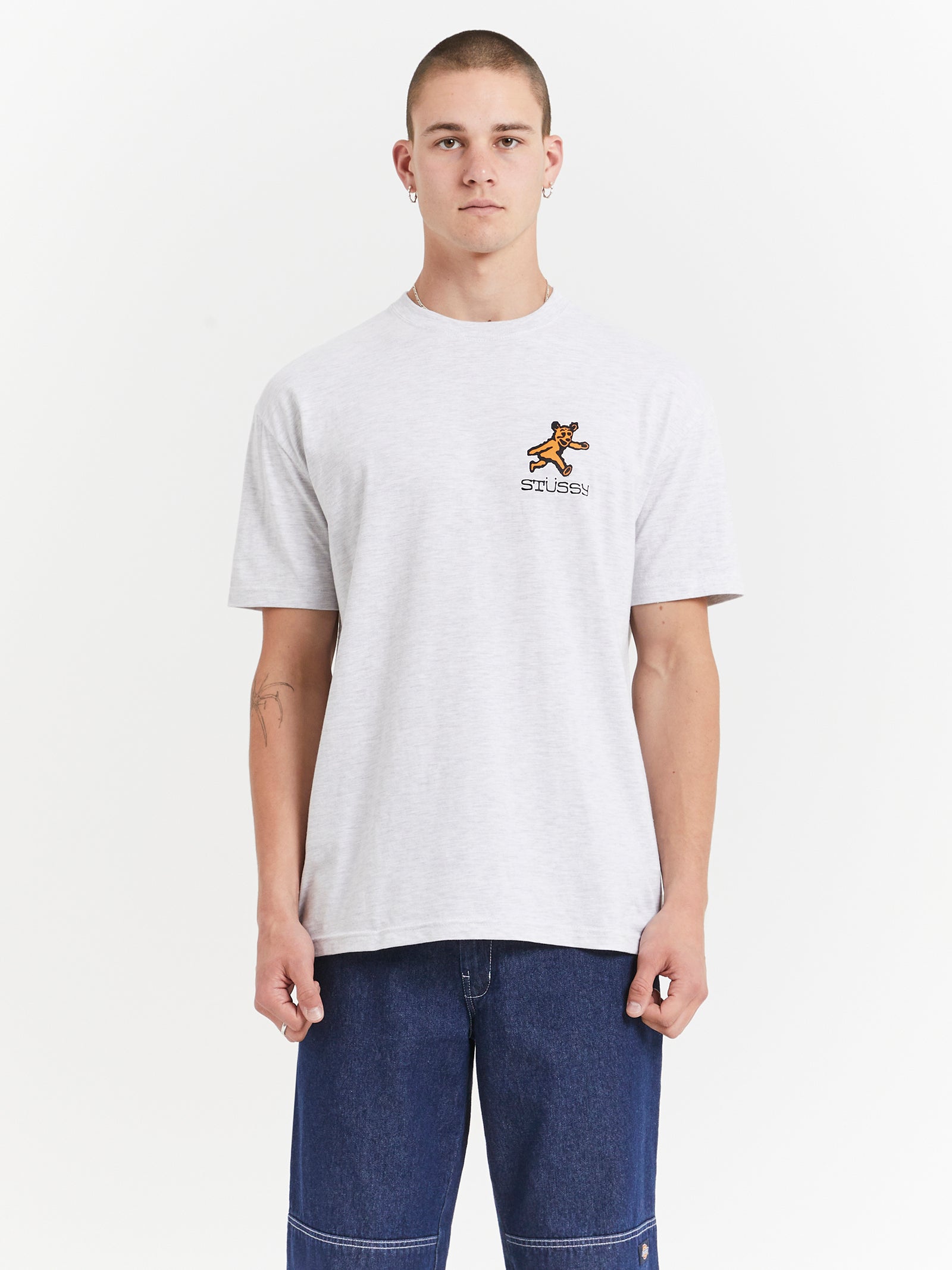 Bear Walk Heavyweight Short Sleeve T-Shirt in Snow Marle