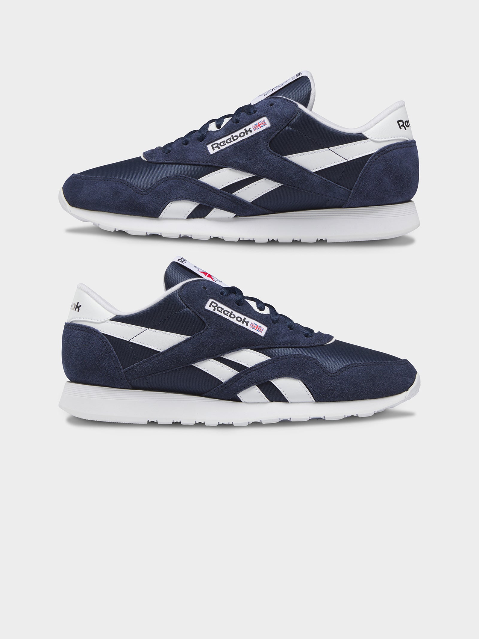 Unisex Classic Nylon Sneakers in Navy & White