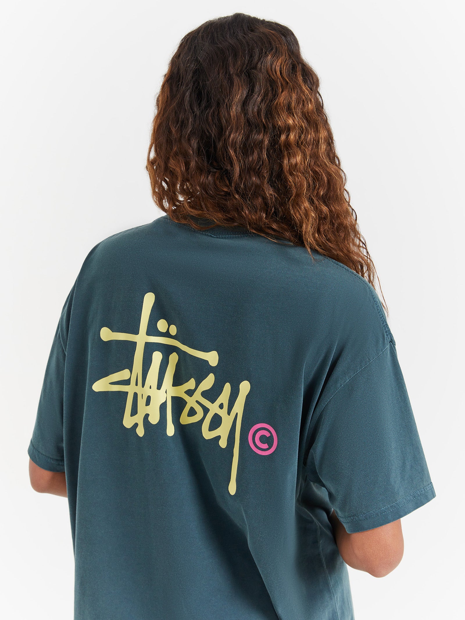 Graffiti Pigment Relaxed T-Shirt in Pigment Moss Yellow