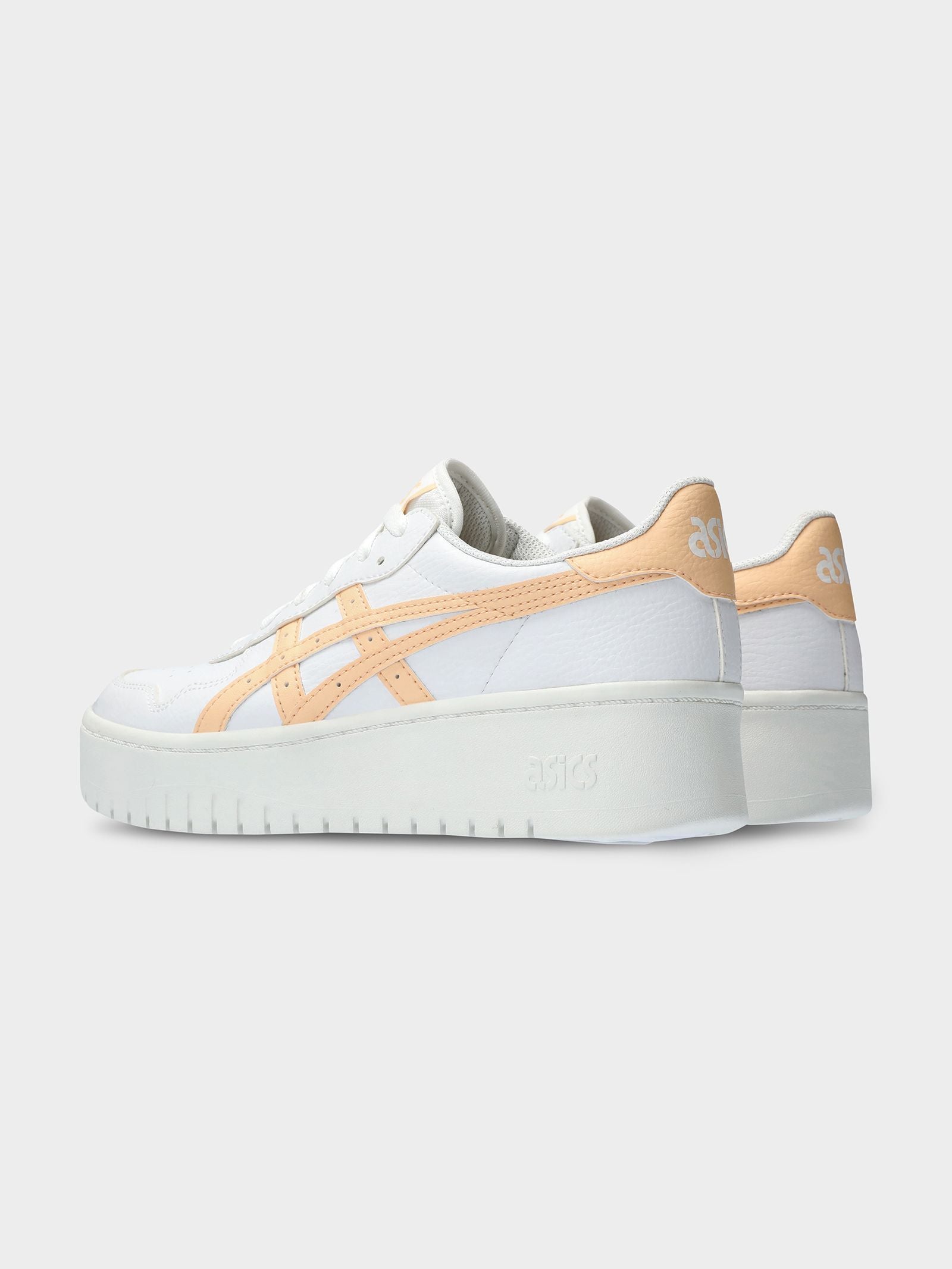 Womens Japan Sneaker Platform in White & Apricot