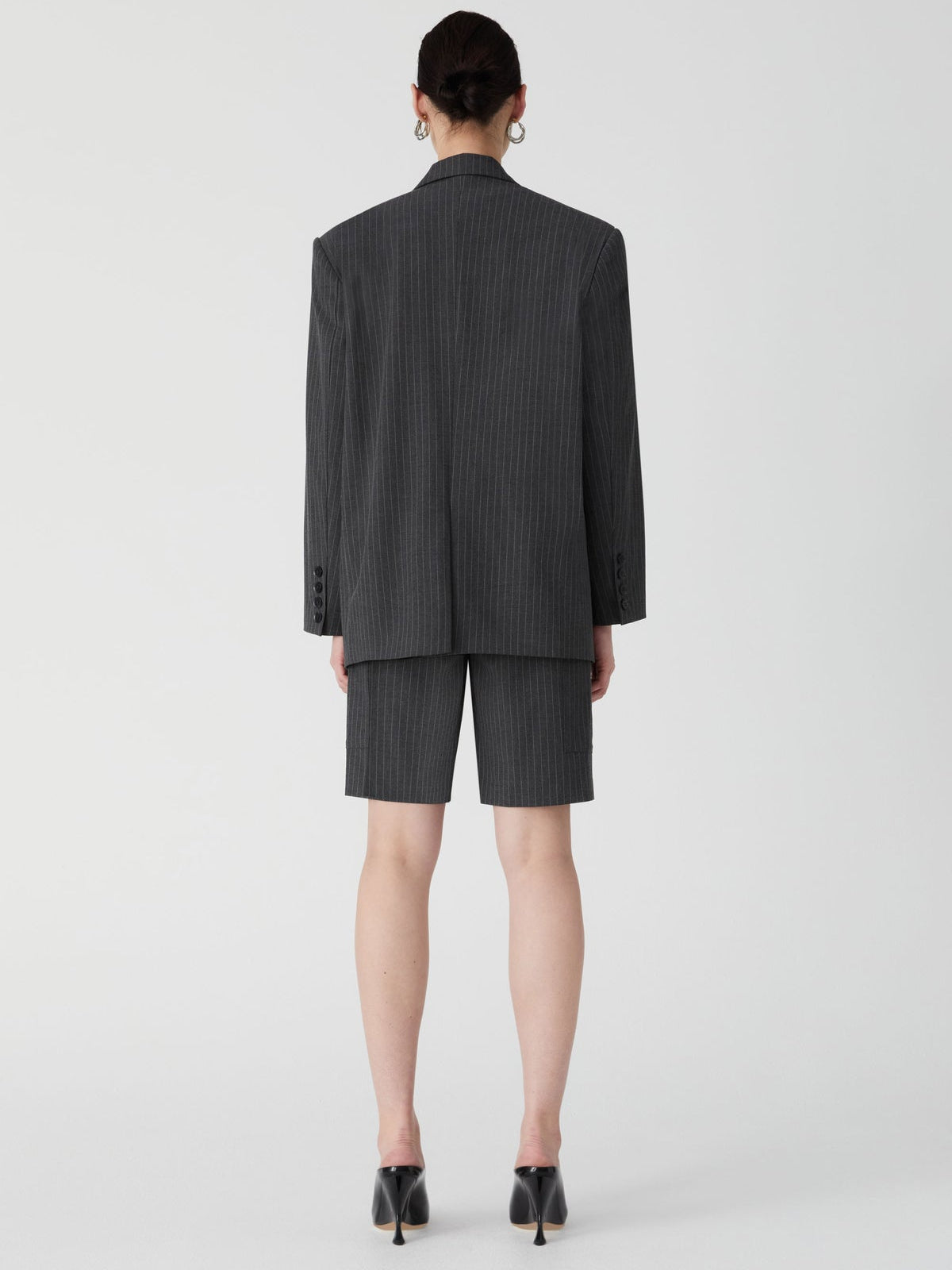 Gabe Blazer in Charcoal Pinstripe