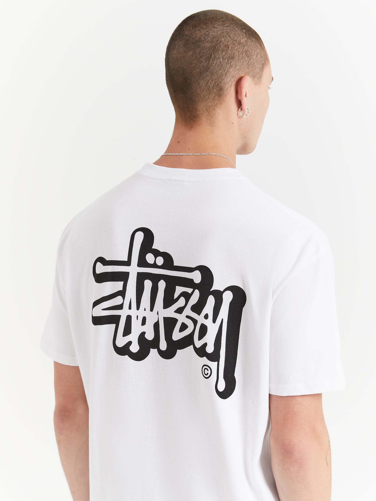 Solid Offset Graffiti Heavyweight T-Shirt in White